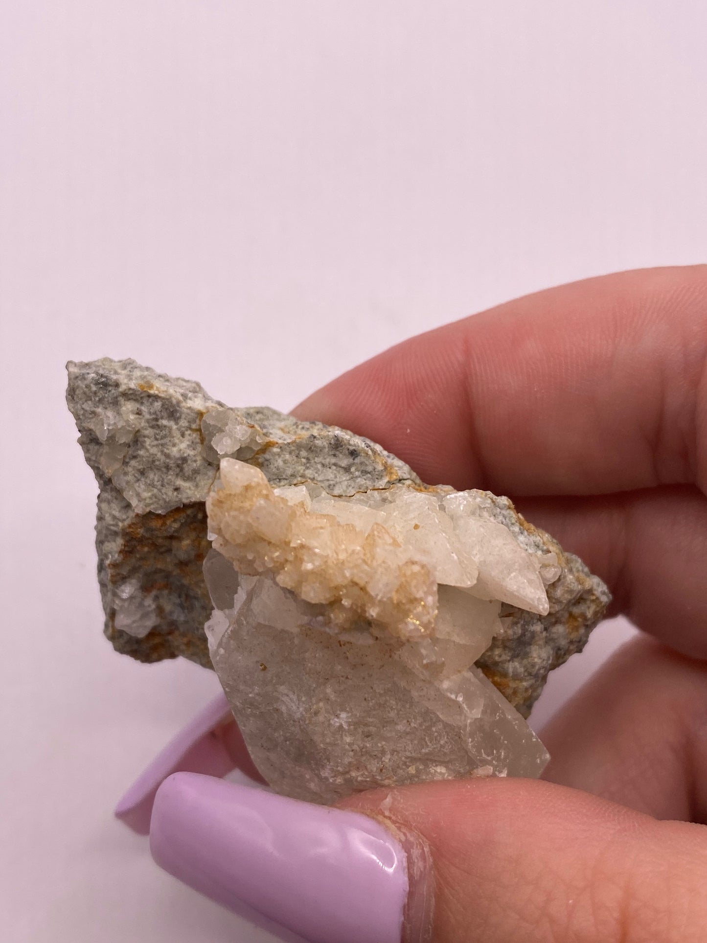 Calcite with Rhodochrosite Cluster