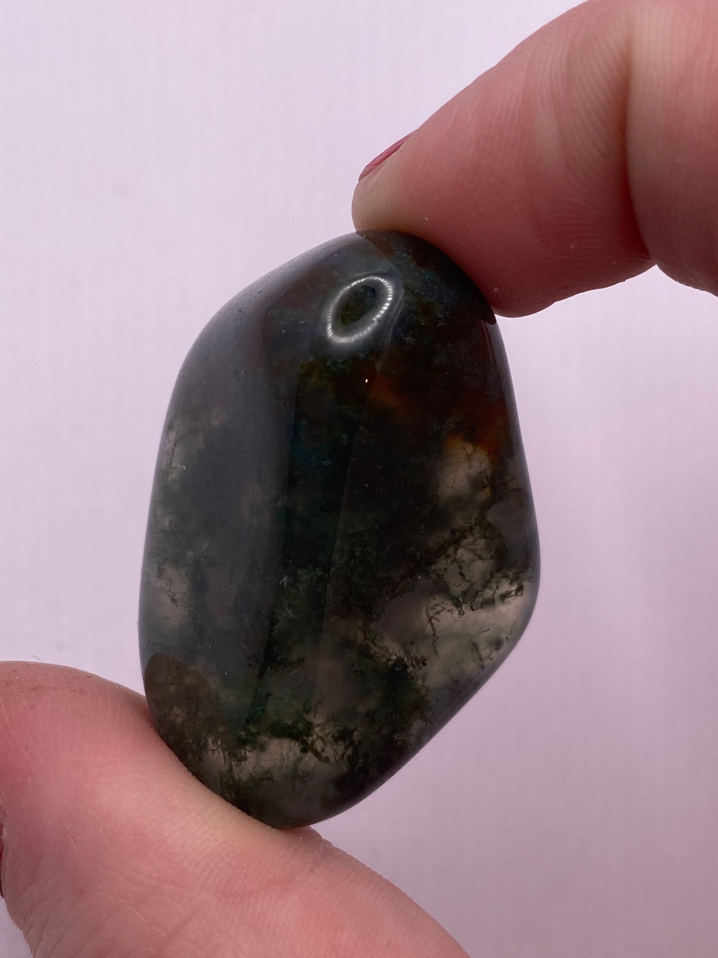 Moss agate tumble