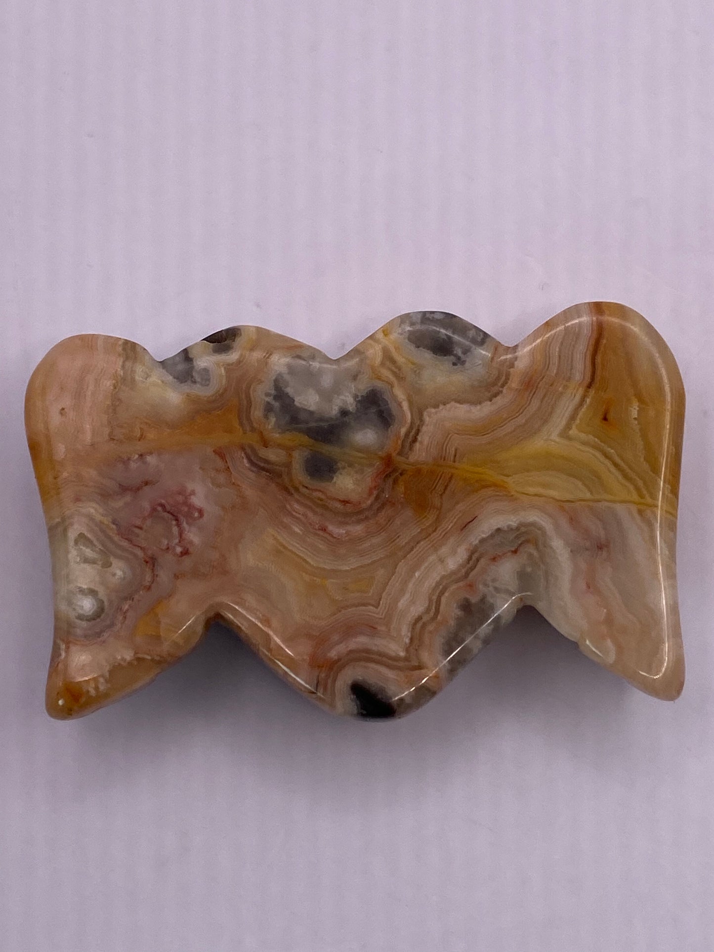 Crazy Lace Agate Heart With Wings