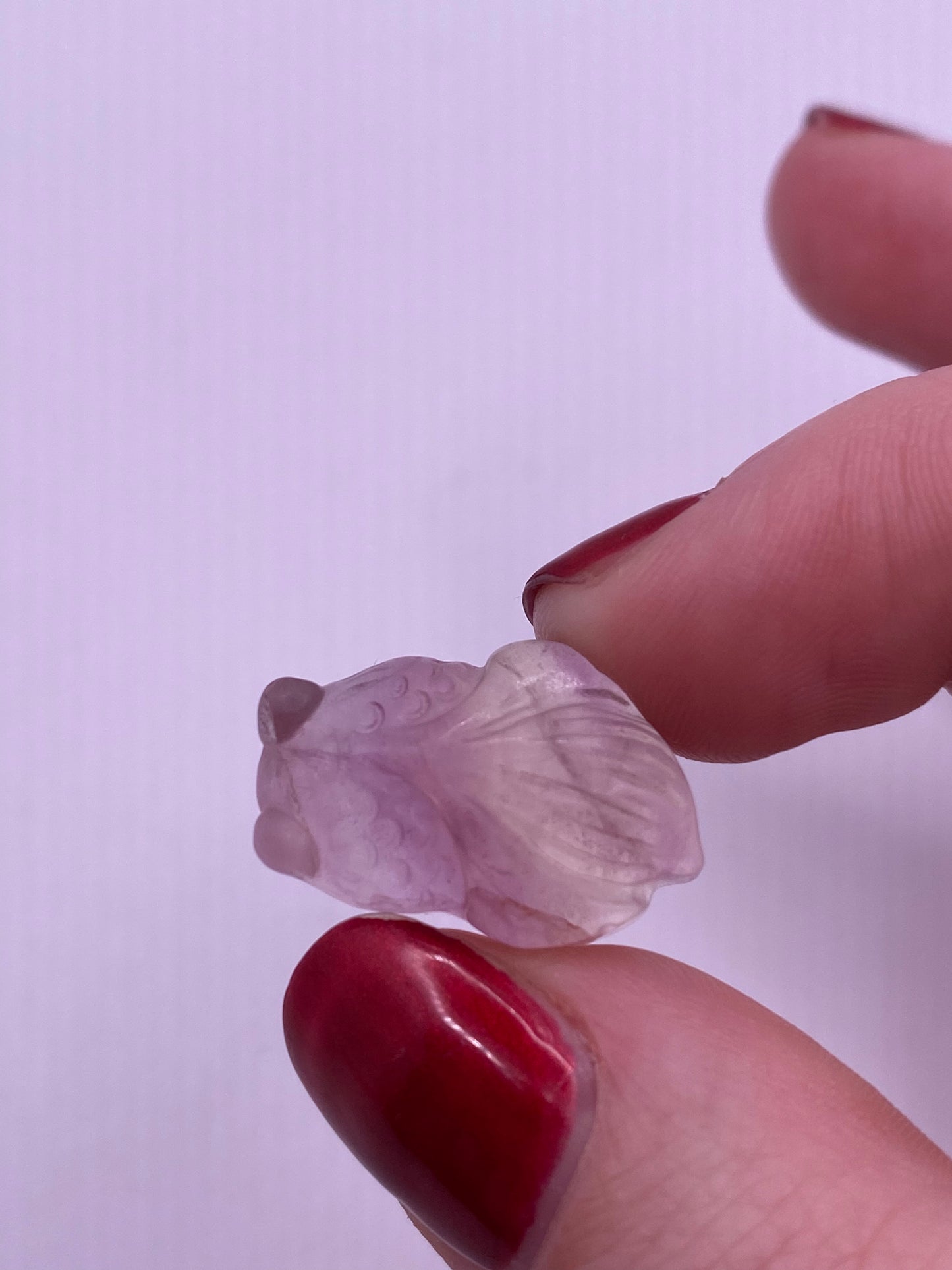 Mini fluorite crystal fish carving