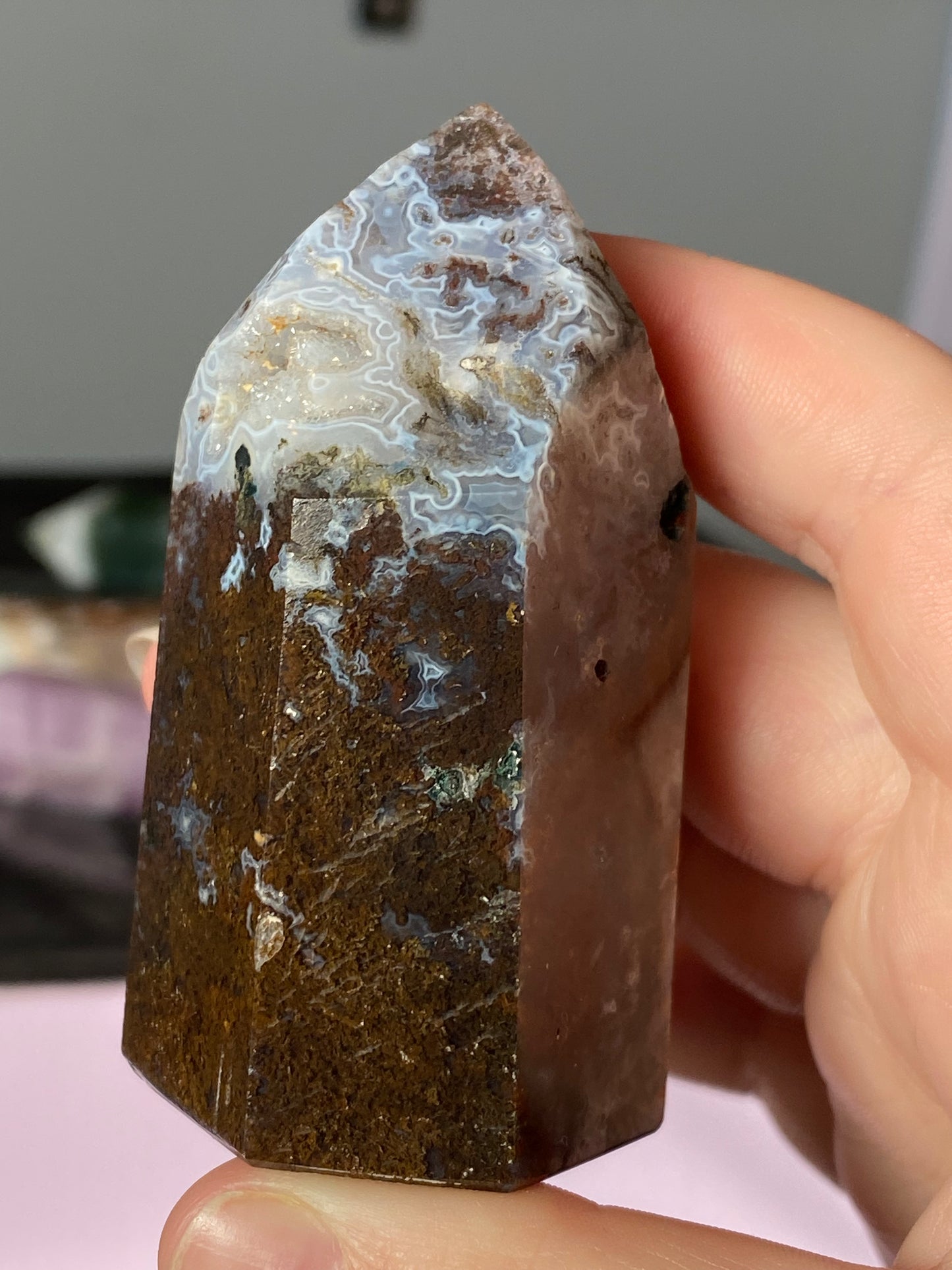 Moss agate tower