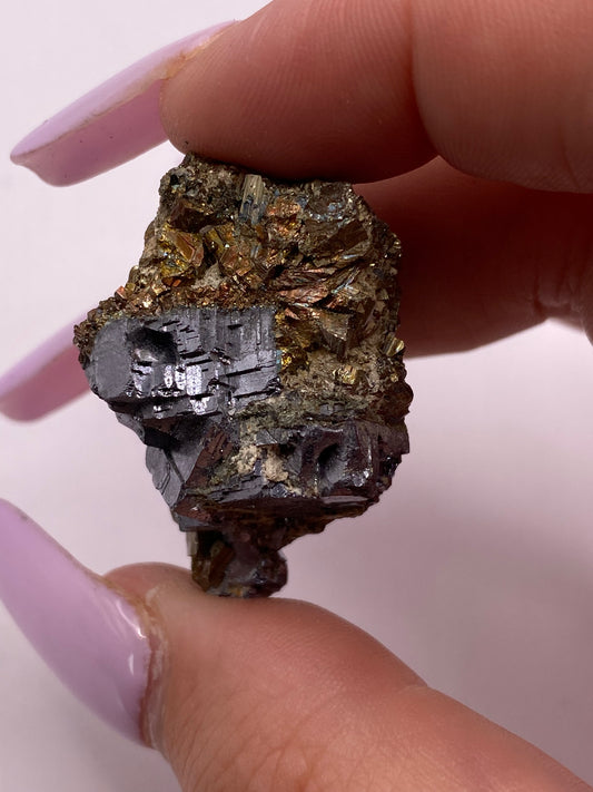 Iridescent Pyrite and Galena Cluster