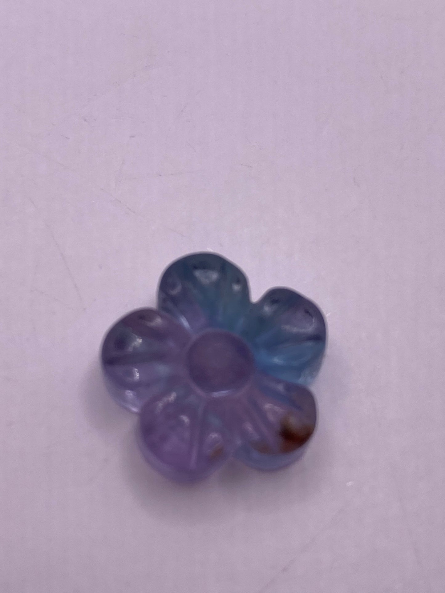 Mini fluorite flower carving