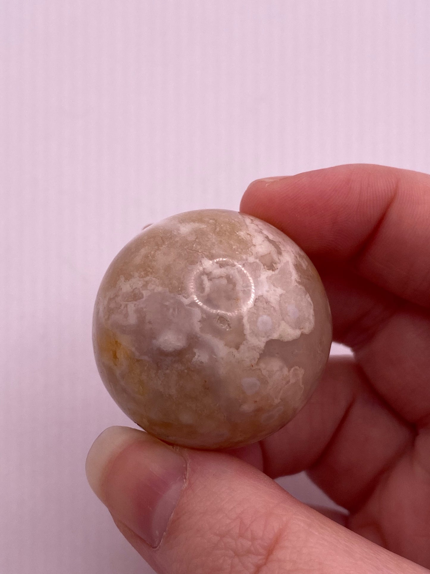 Flower agate sphere