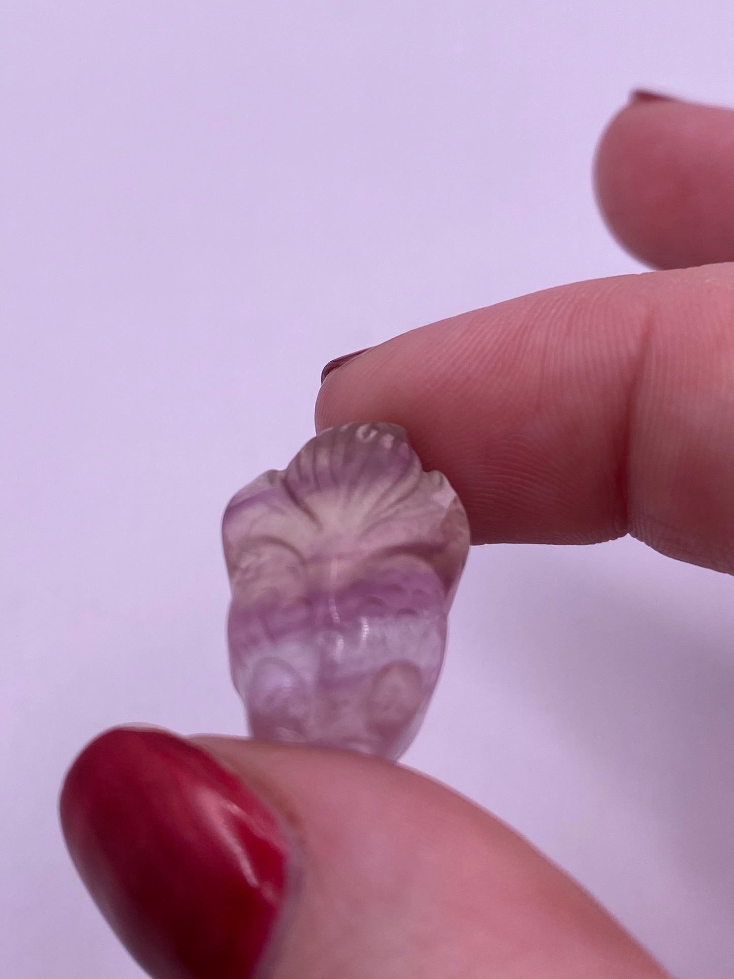 Mini fluorite crystal fish carving