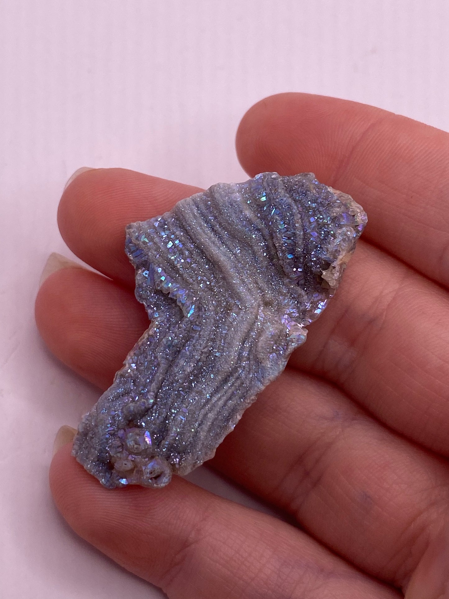 Aura chalcedony cluster