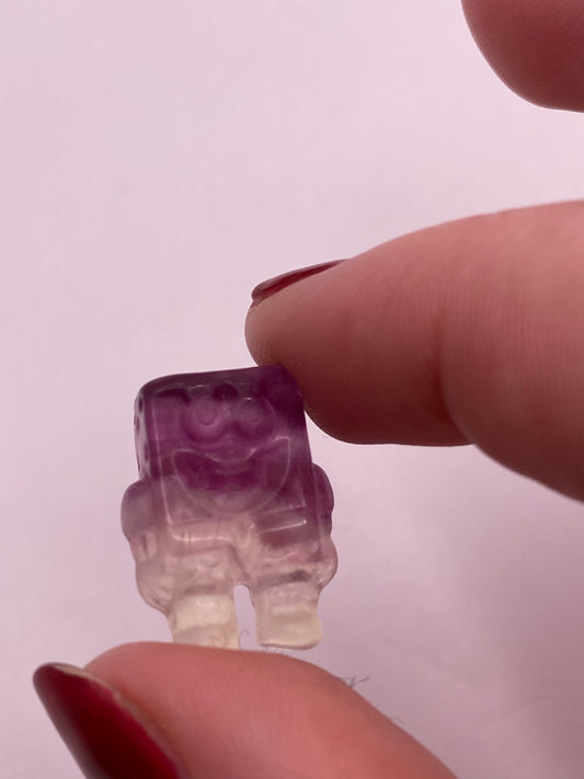 Mini fluorite SpongeBob carving