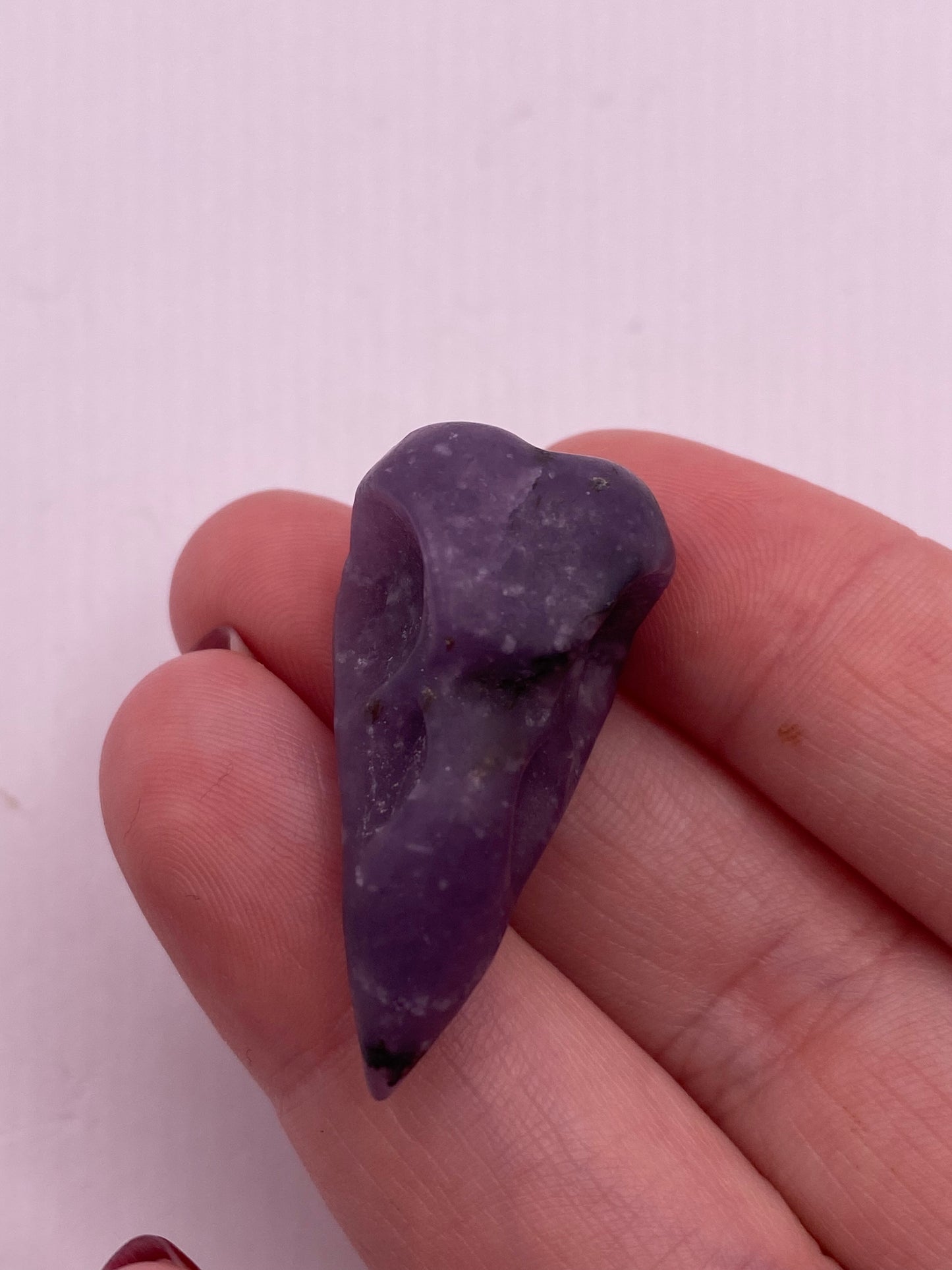 Lepidolite Crows Skull Crystal Carving