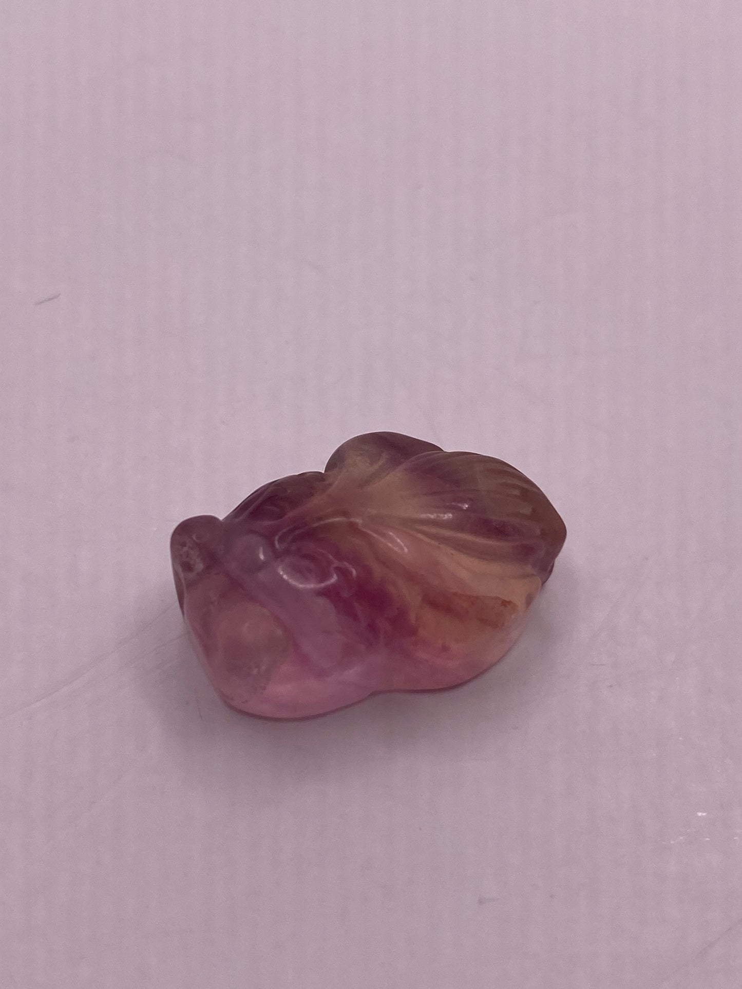 Mini fluorite crystal fish carving