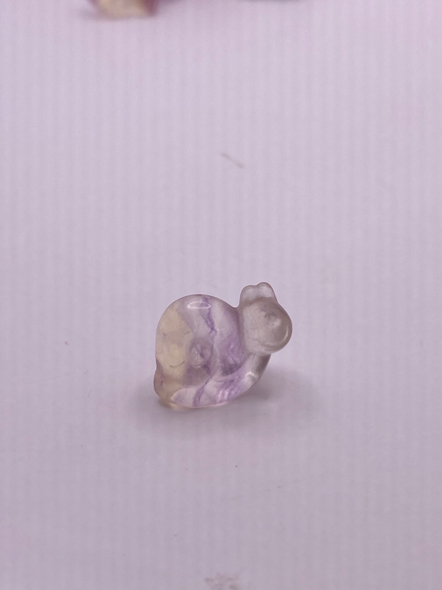 Fluorite snail carving