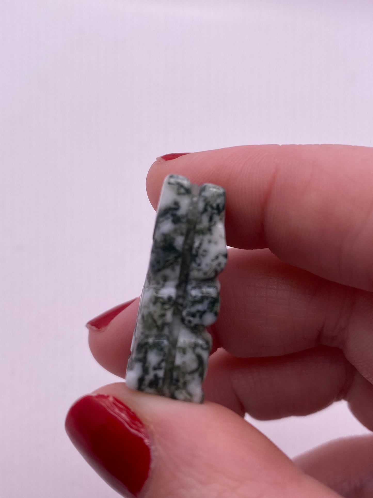 Tree agate fairy carving