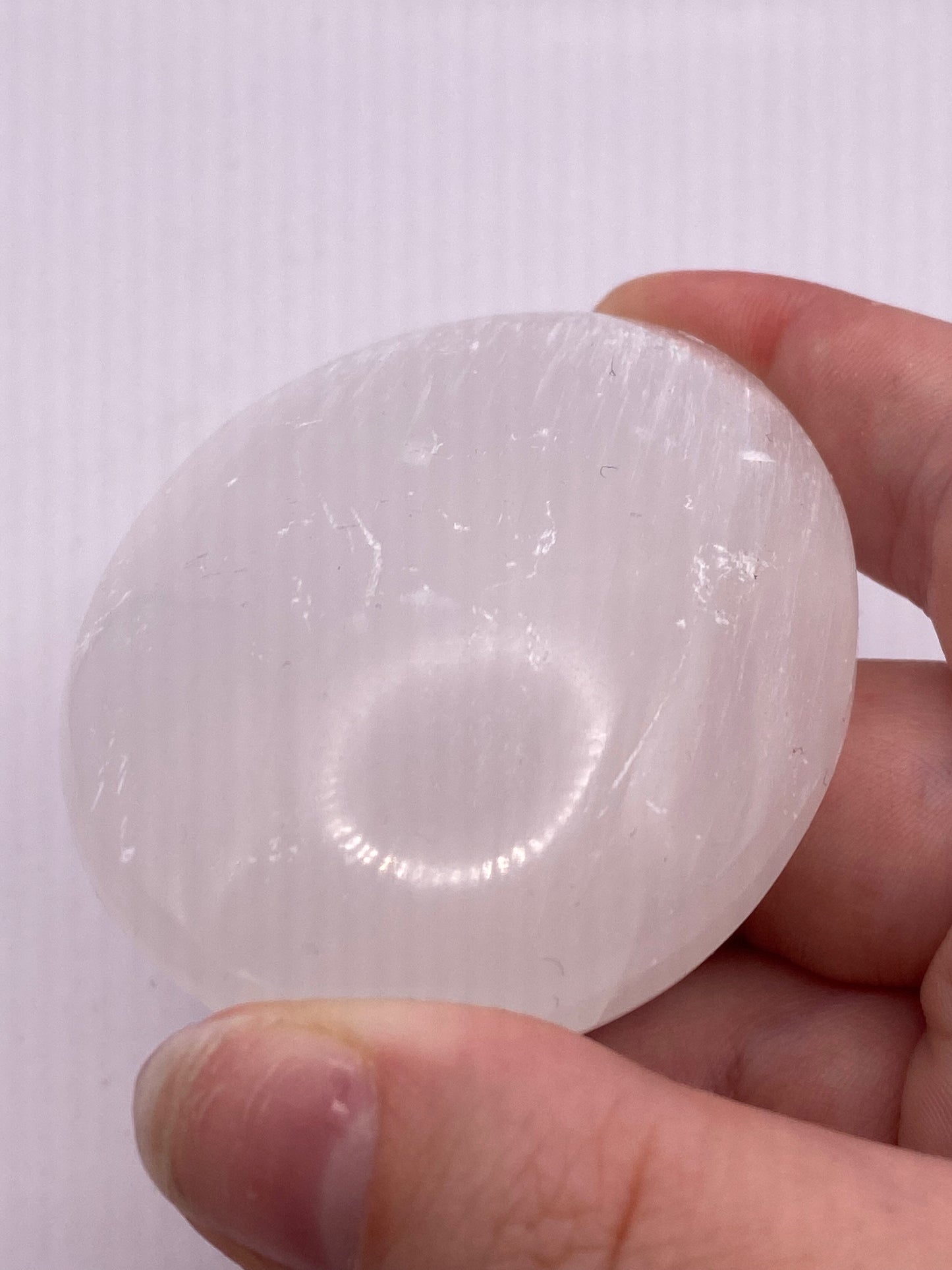 Selenite Palm Stone