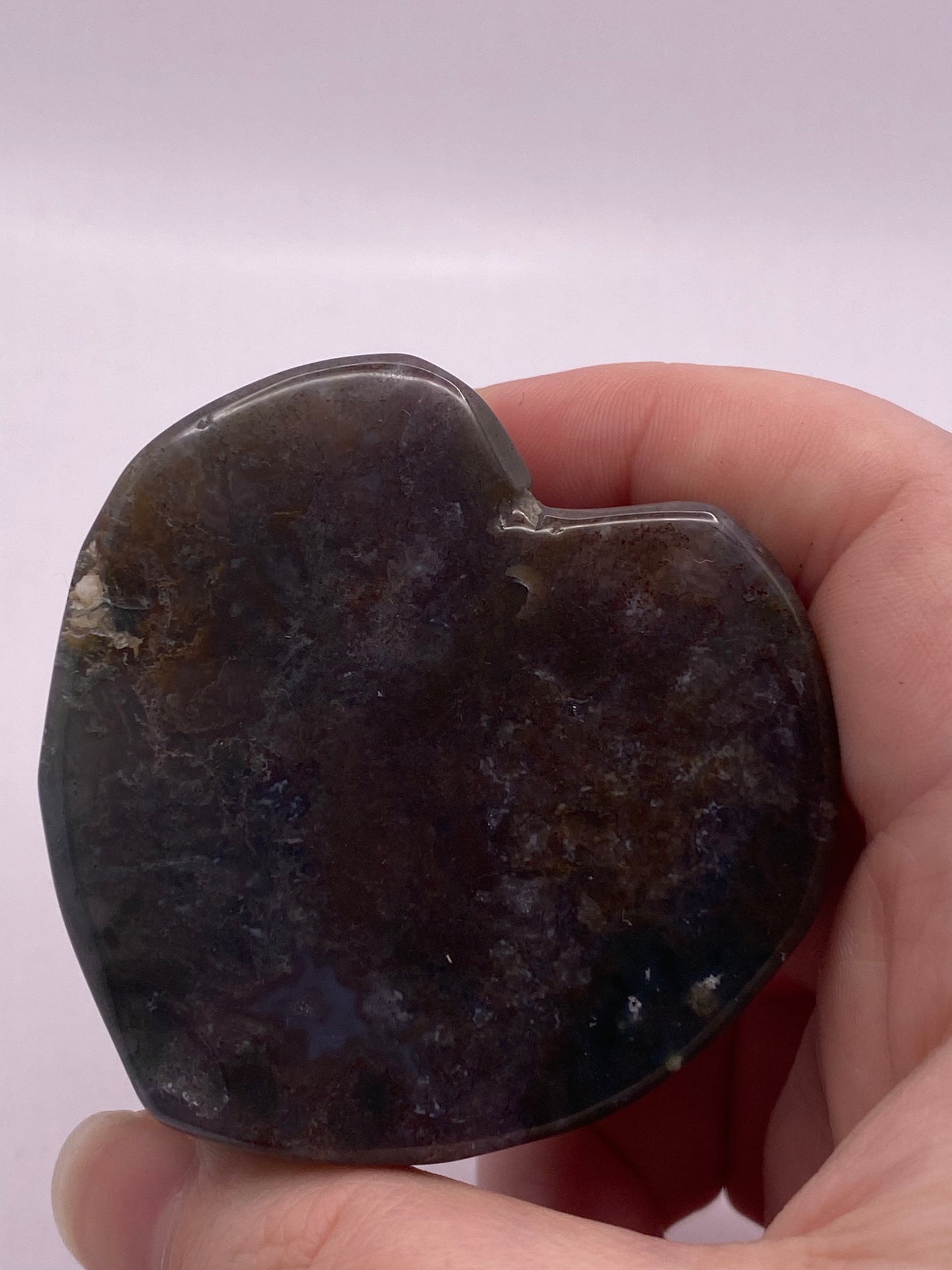 Moss Agate Heart Trinket Bowl