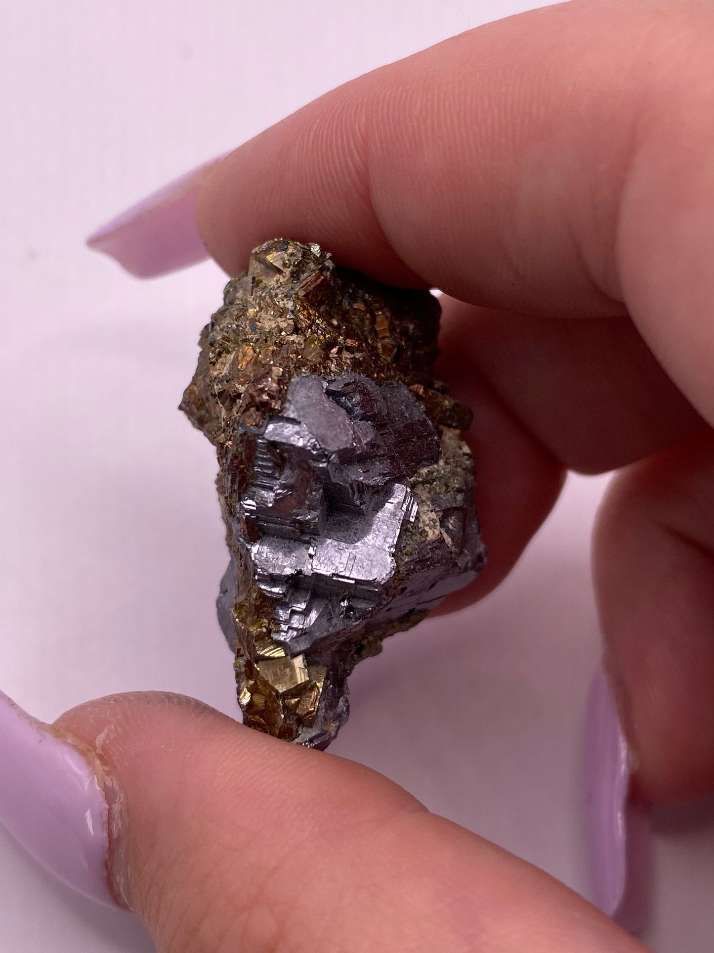 Iridescent Pyrite and Galena Cluster