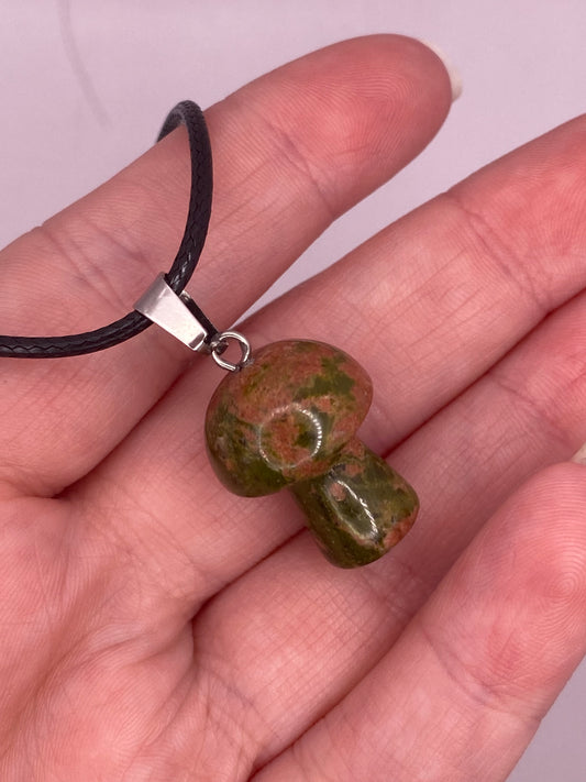 Unakite  Mushroom Necklace