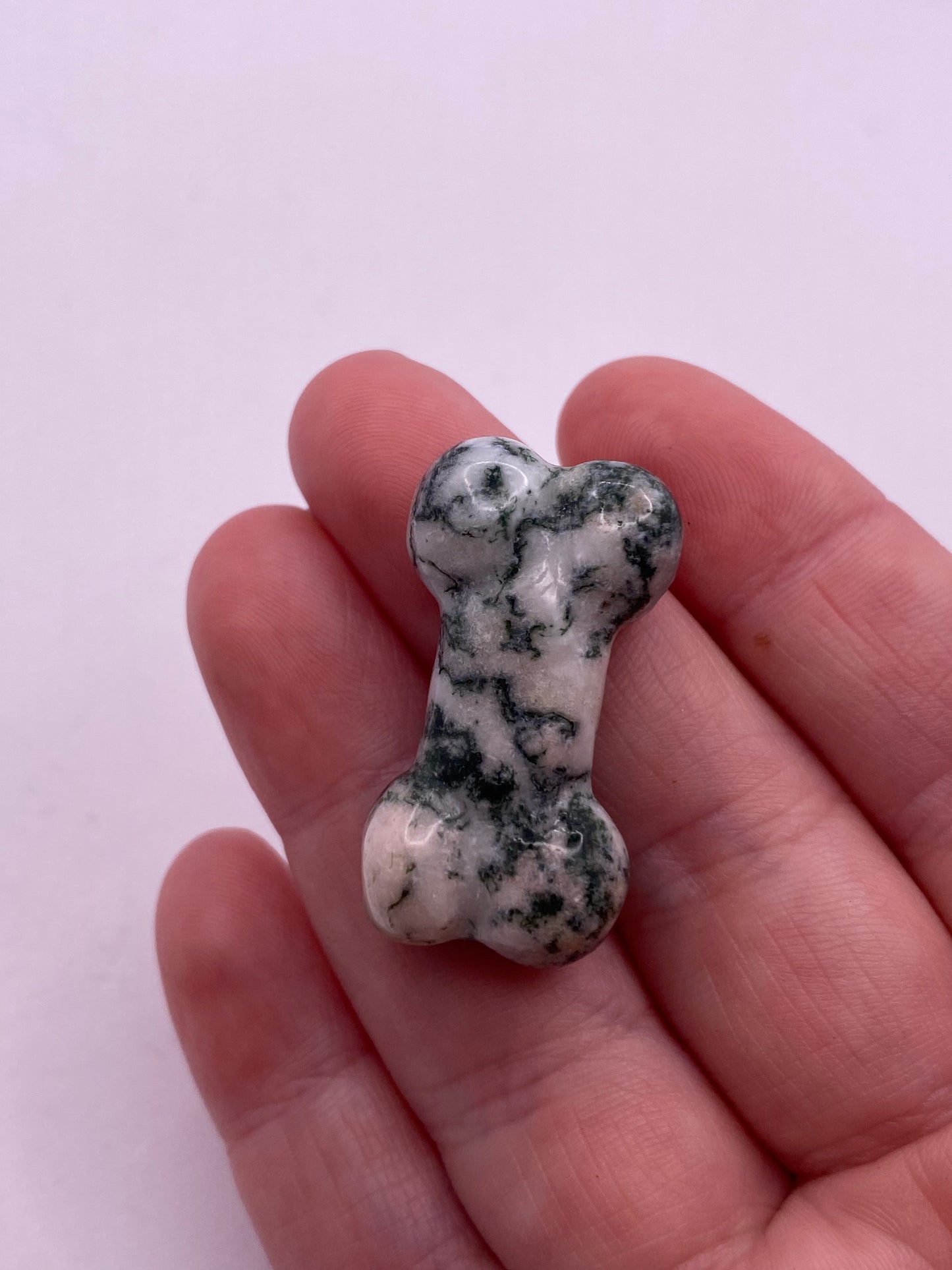 Tree agate crystal bone carving