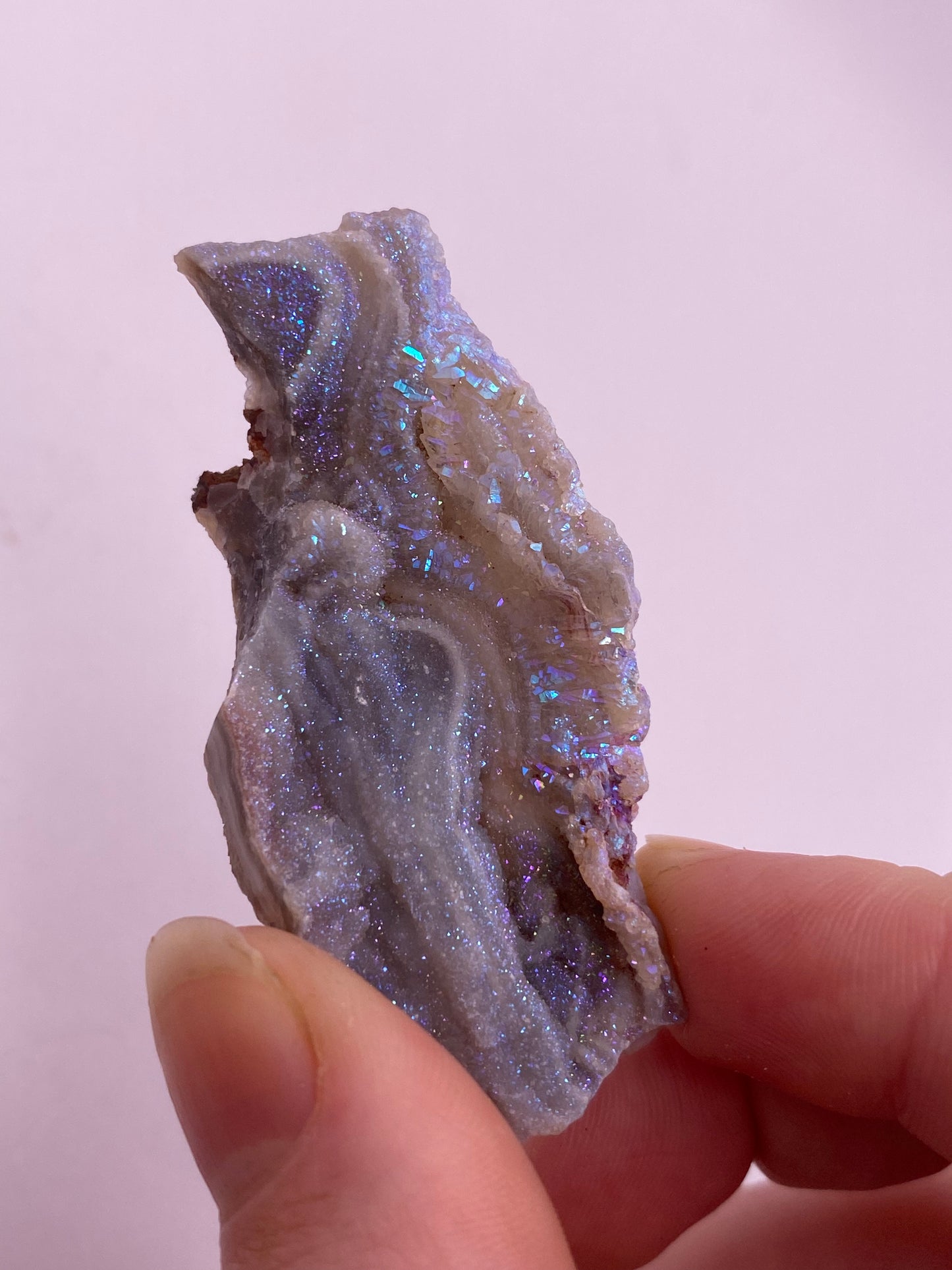 Aura chalcedony cluster