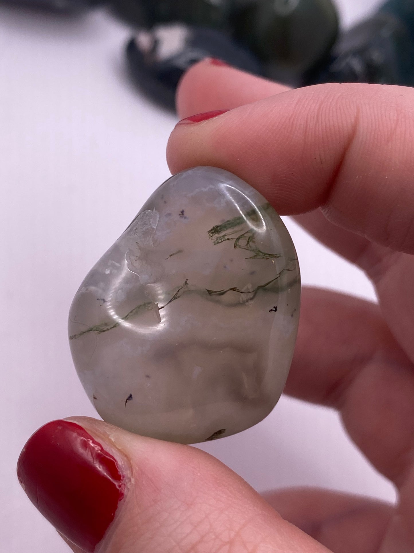 Moss agate tumble