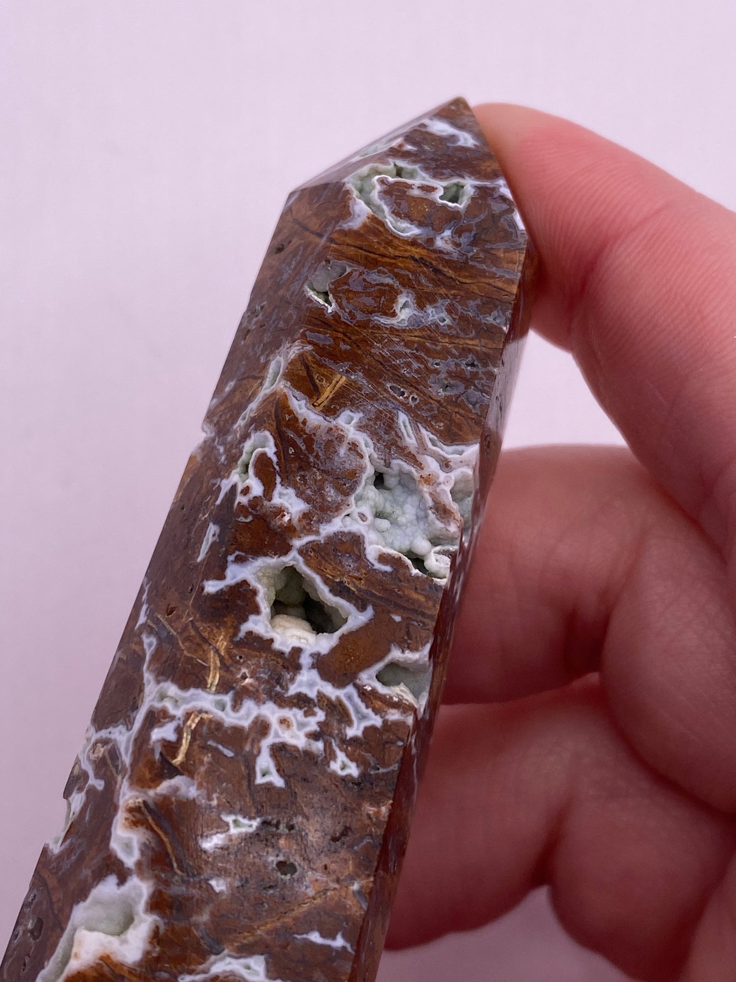 Druzey Plumed Jasper crystal tower