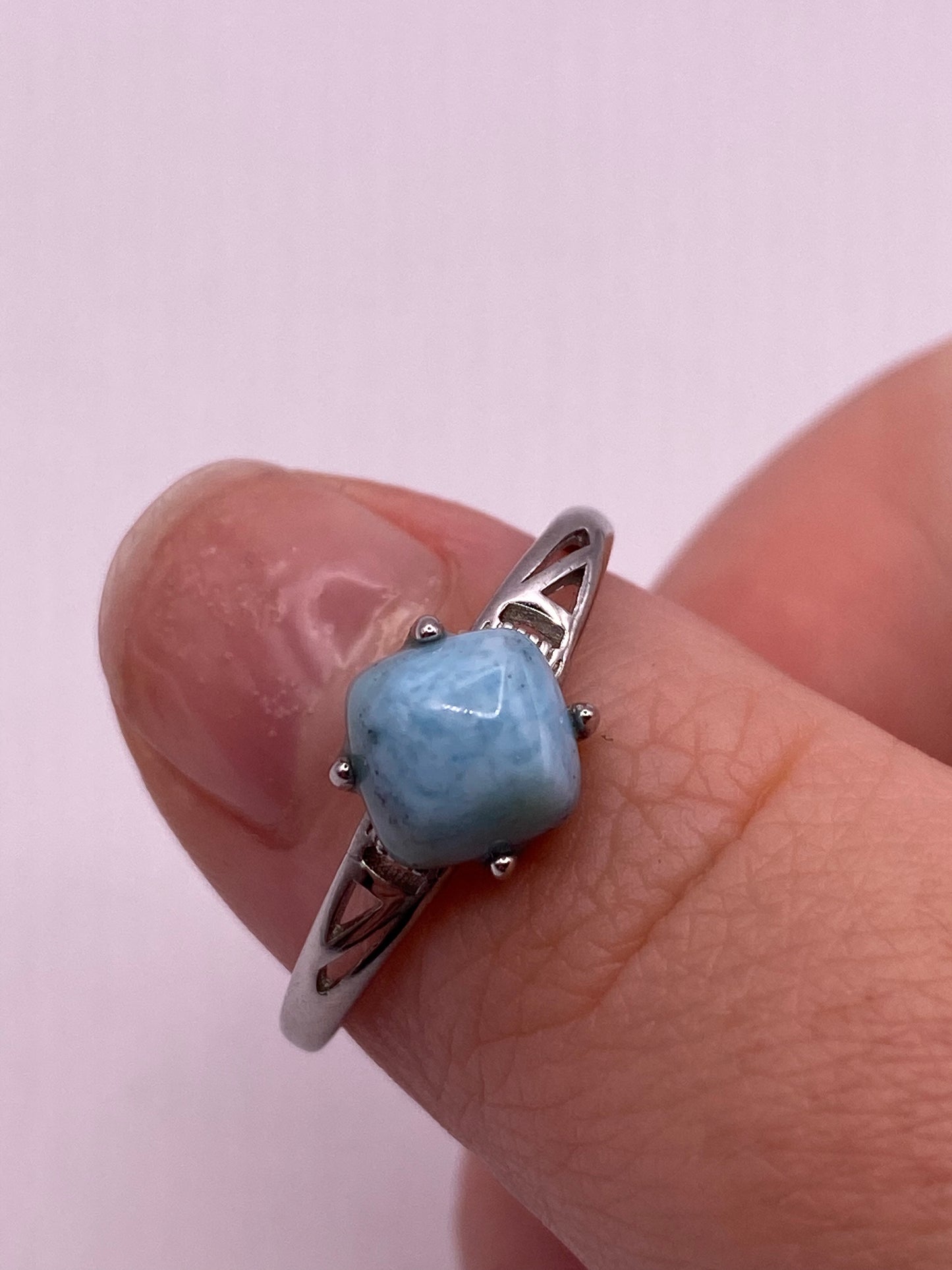 Silver Larimar Ring Adjustable