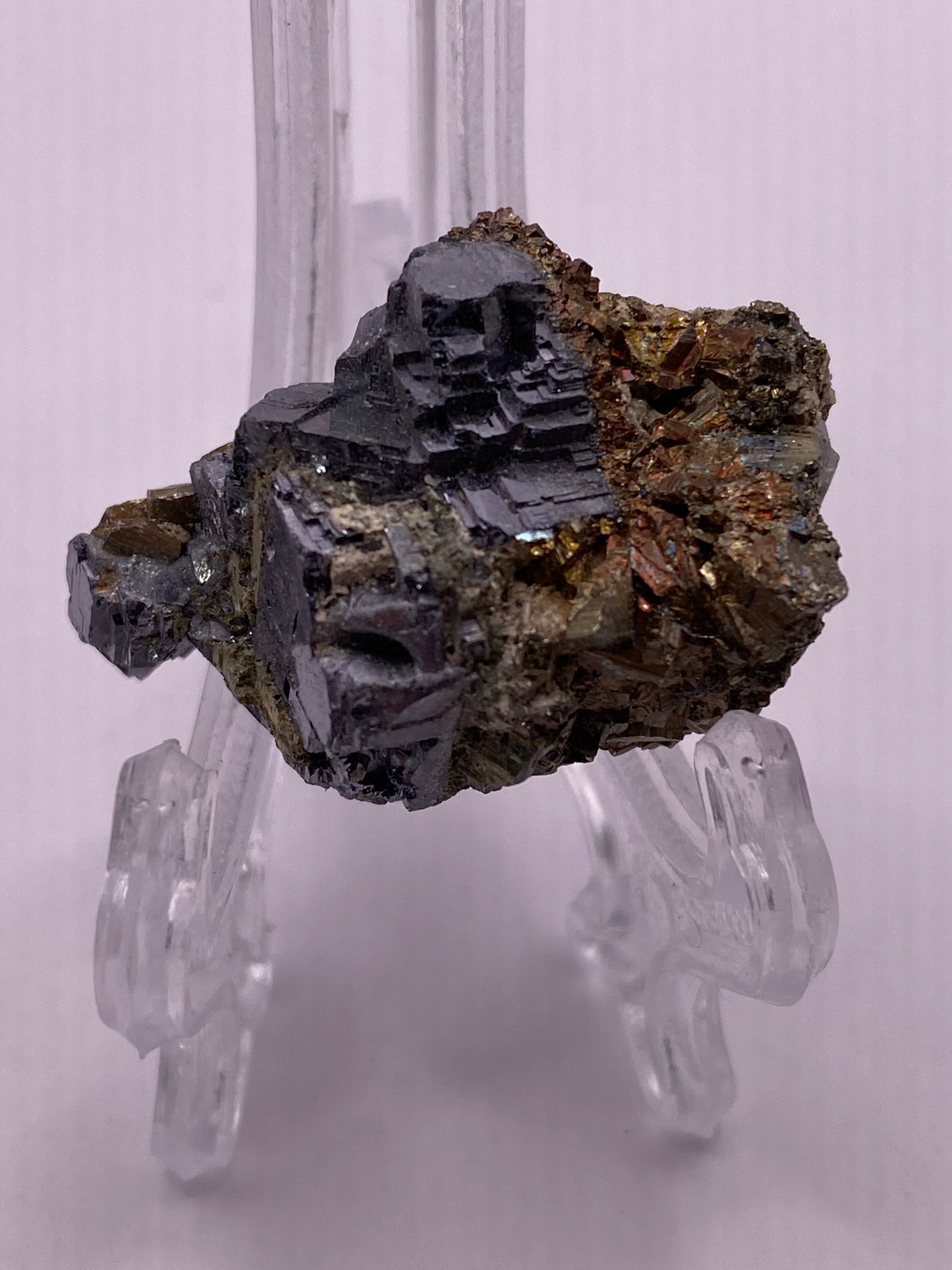 Iridescent Pyrite and Galena Cluster