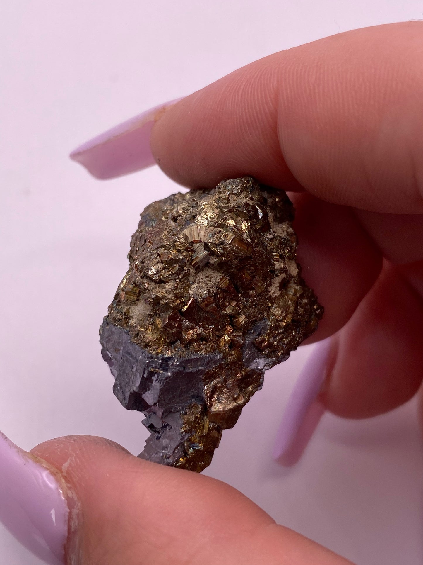 Iridescent Pyrite and Galena Cluster