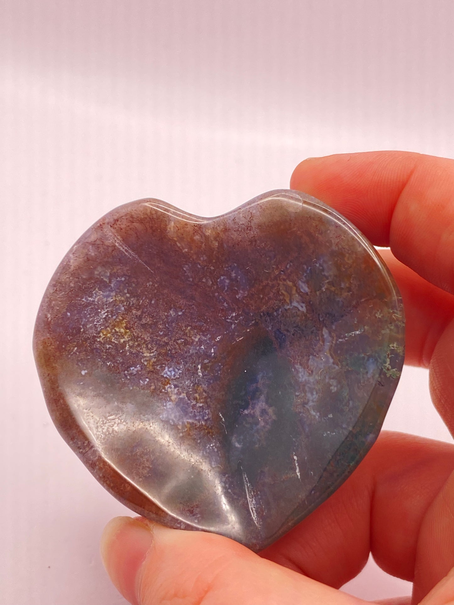 Moss Agate Heart Trinket Bowl