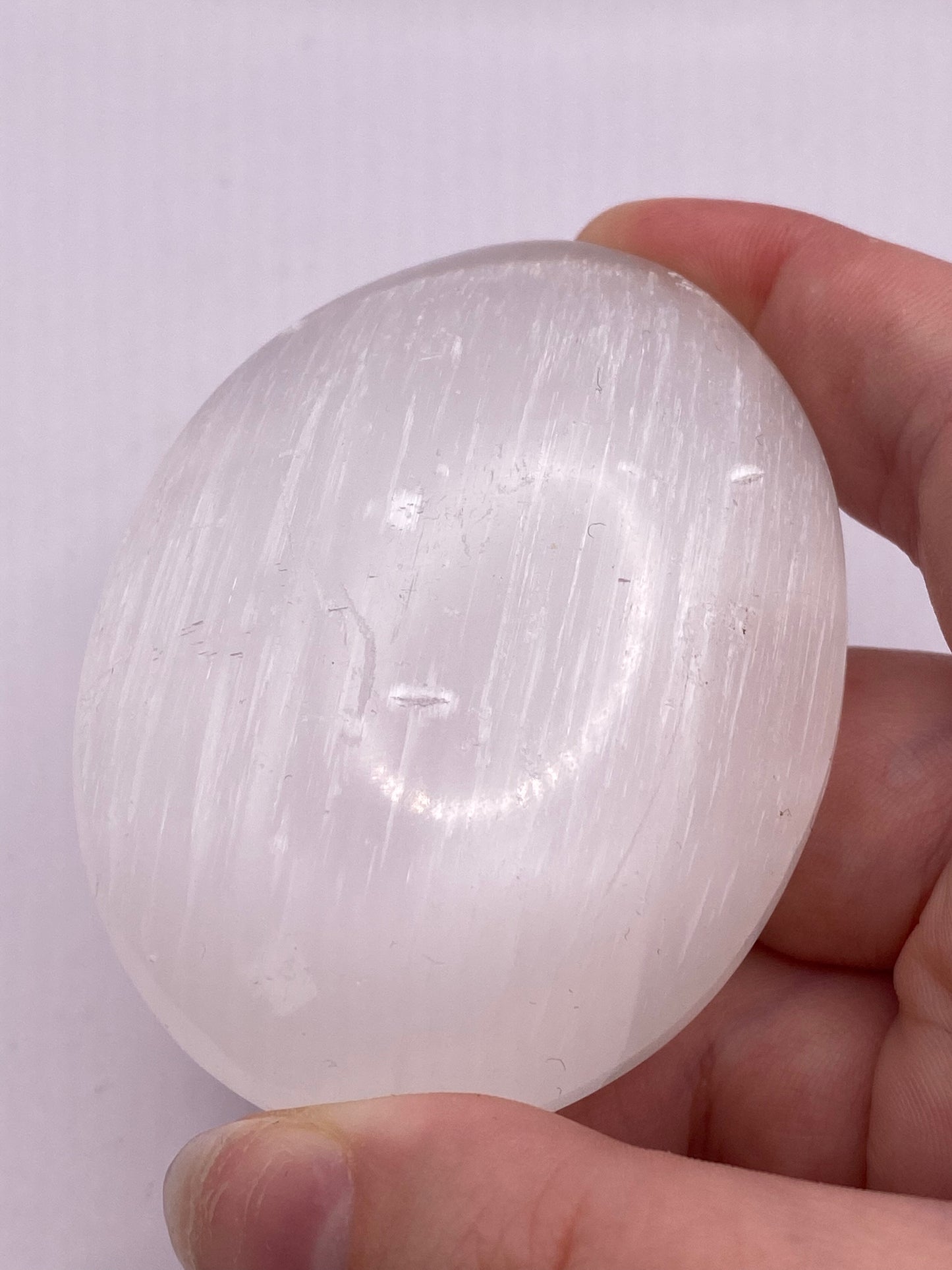 Selenite Palm Stone