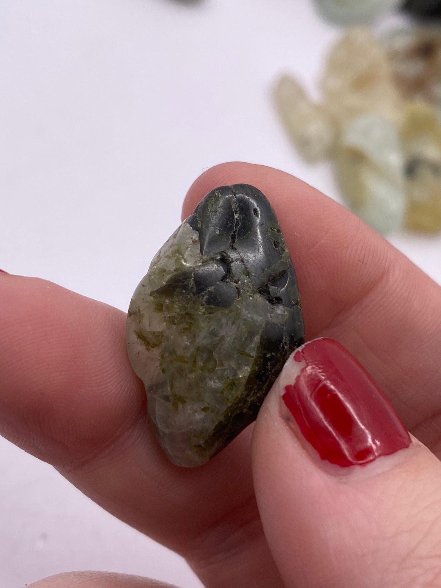 Epidote in Prehnite tumble