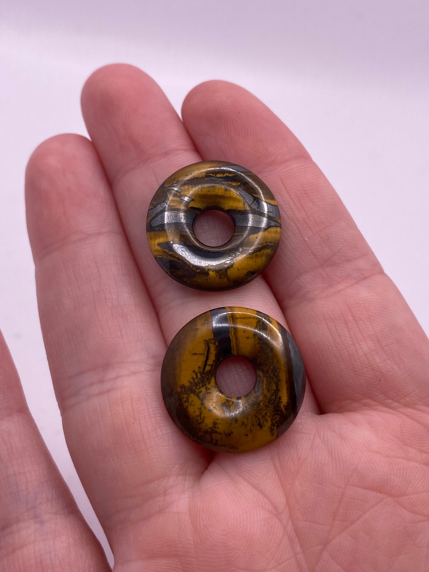 Tigers eye donut/ mini sphere stand