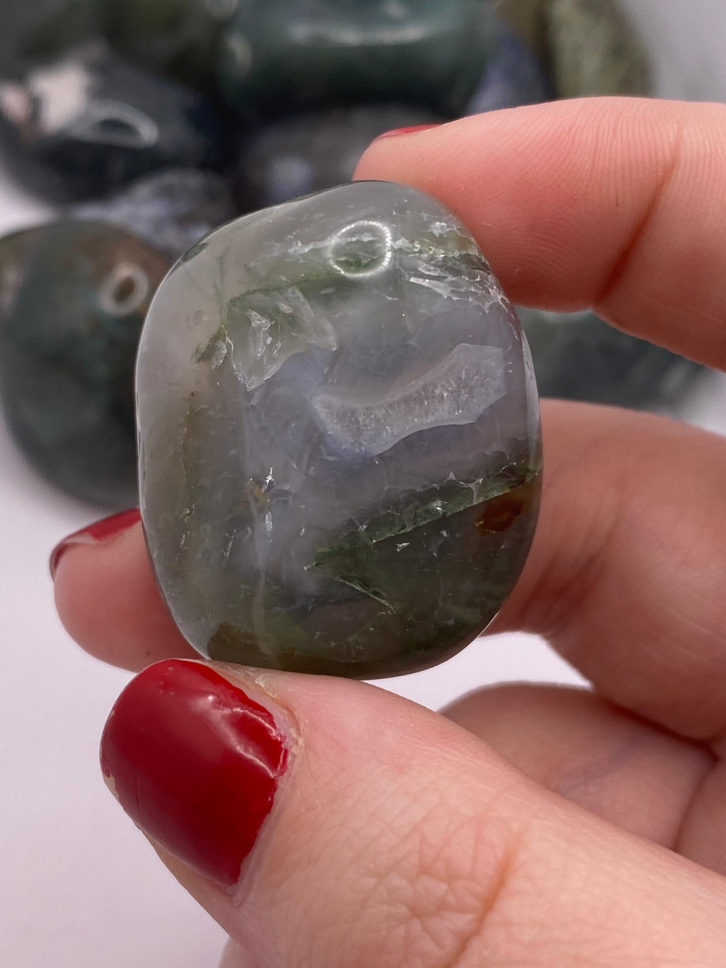 Moss agate tumble