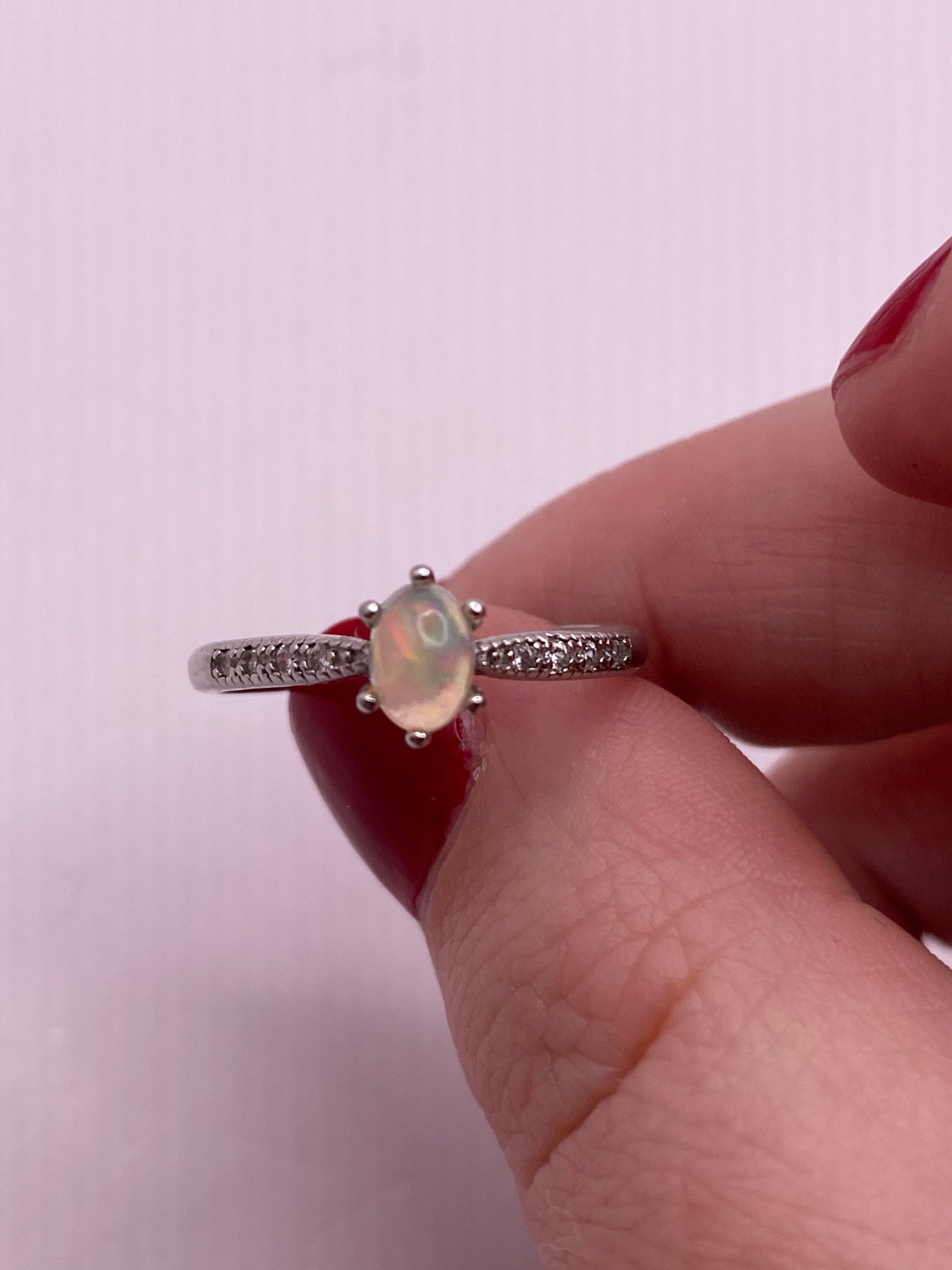 Ethiopian opal adjustable ring