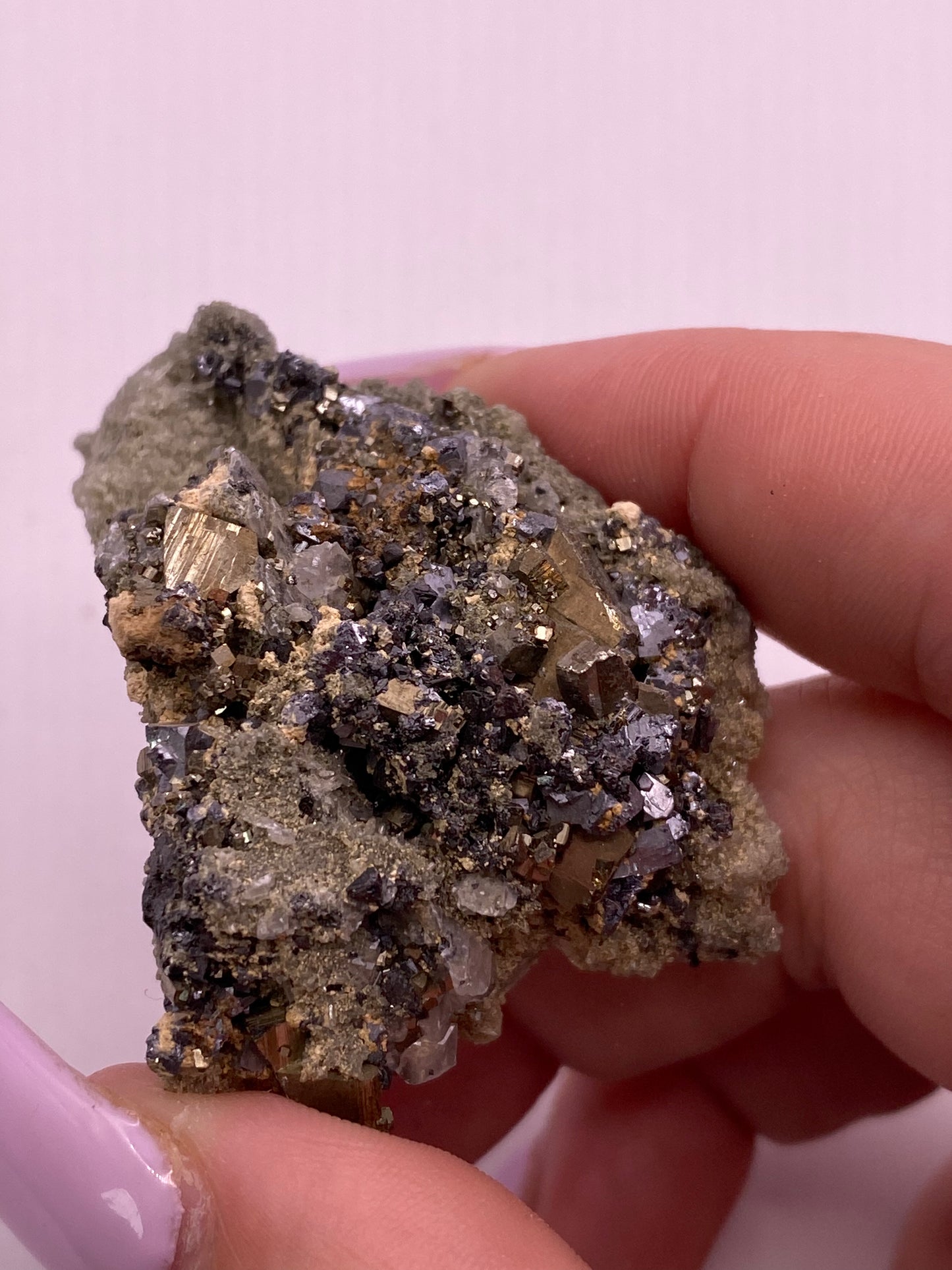 Pyrite, Galena, Quartz and Calcite Cluster