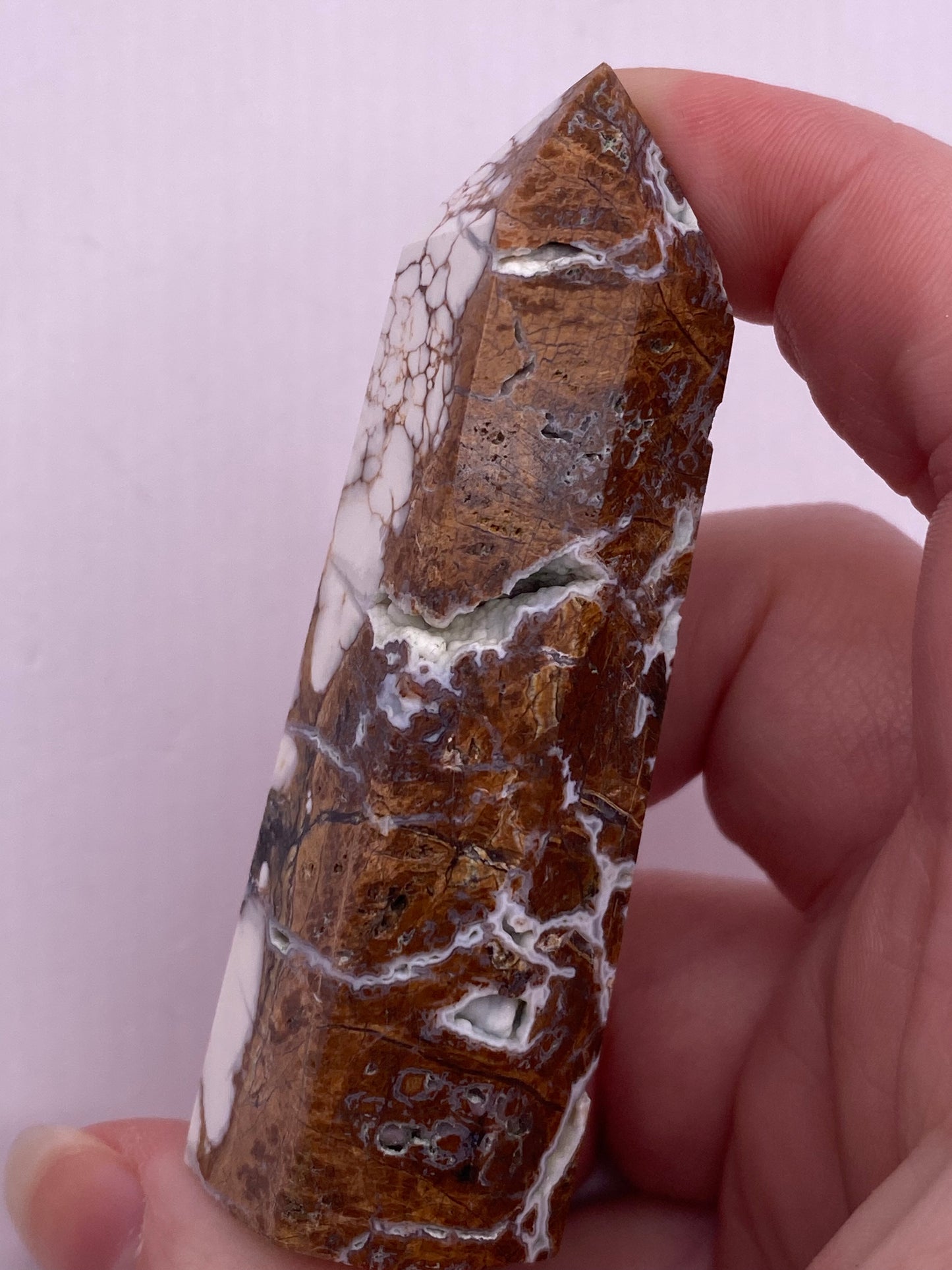 Druzey Plumed Jasper crystal tower