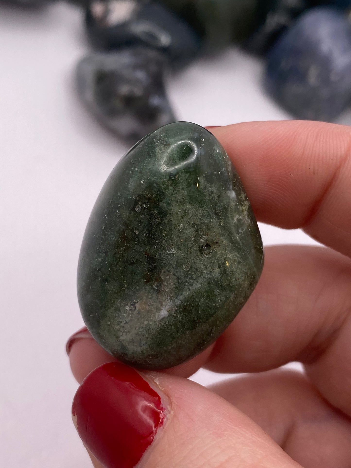 Moss agate tumble