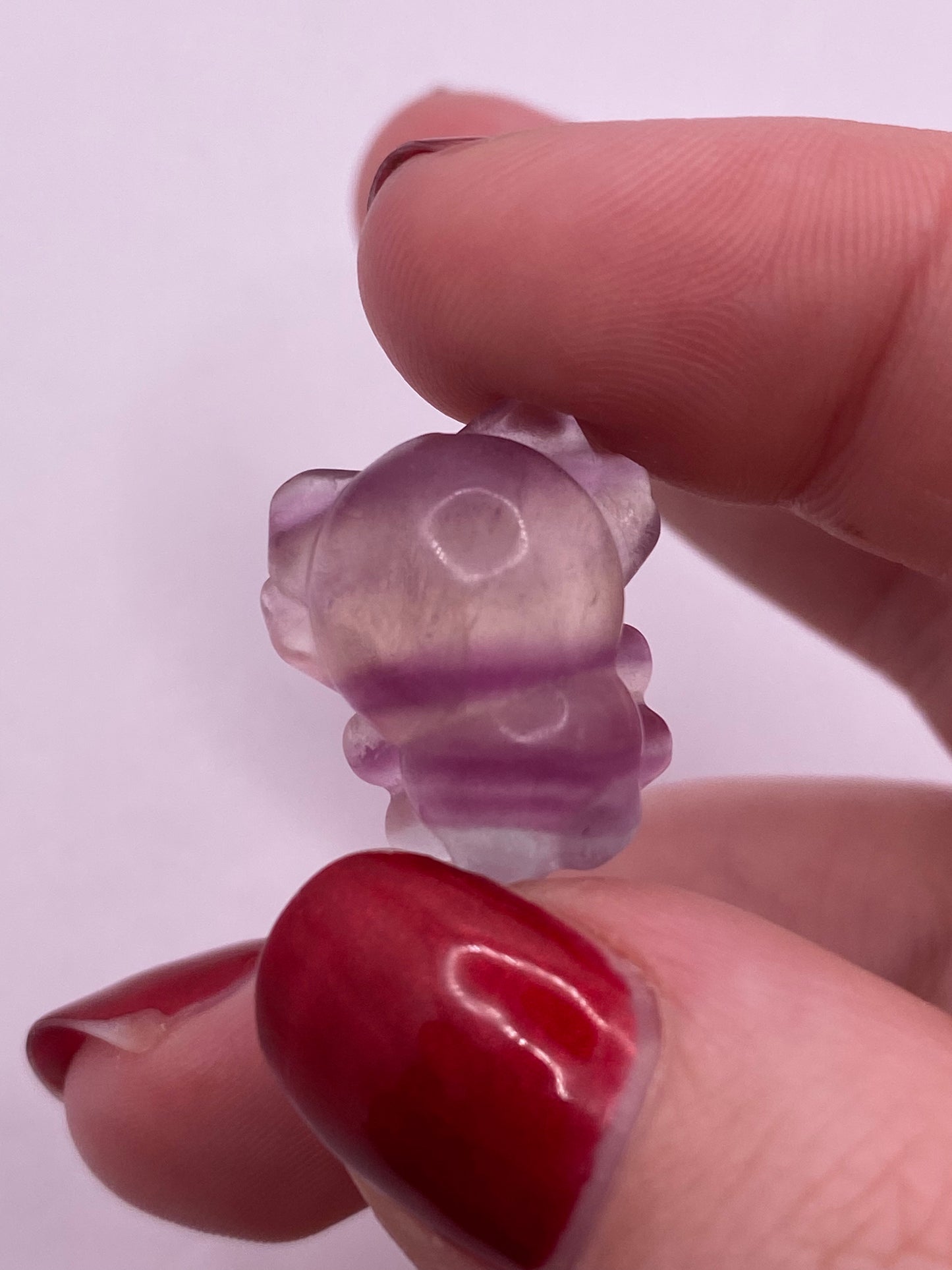 Mini fluorite spider carving