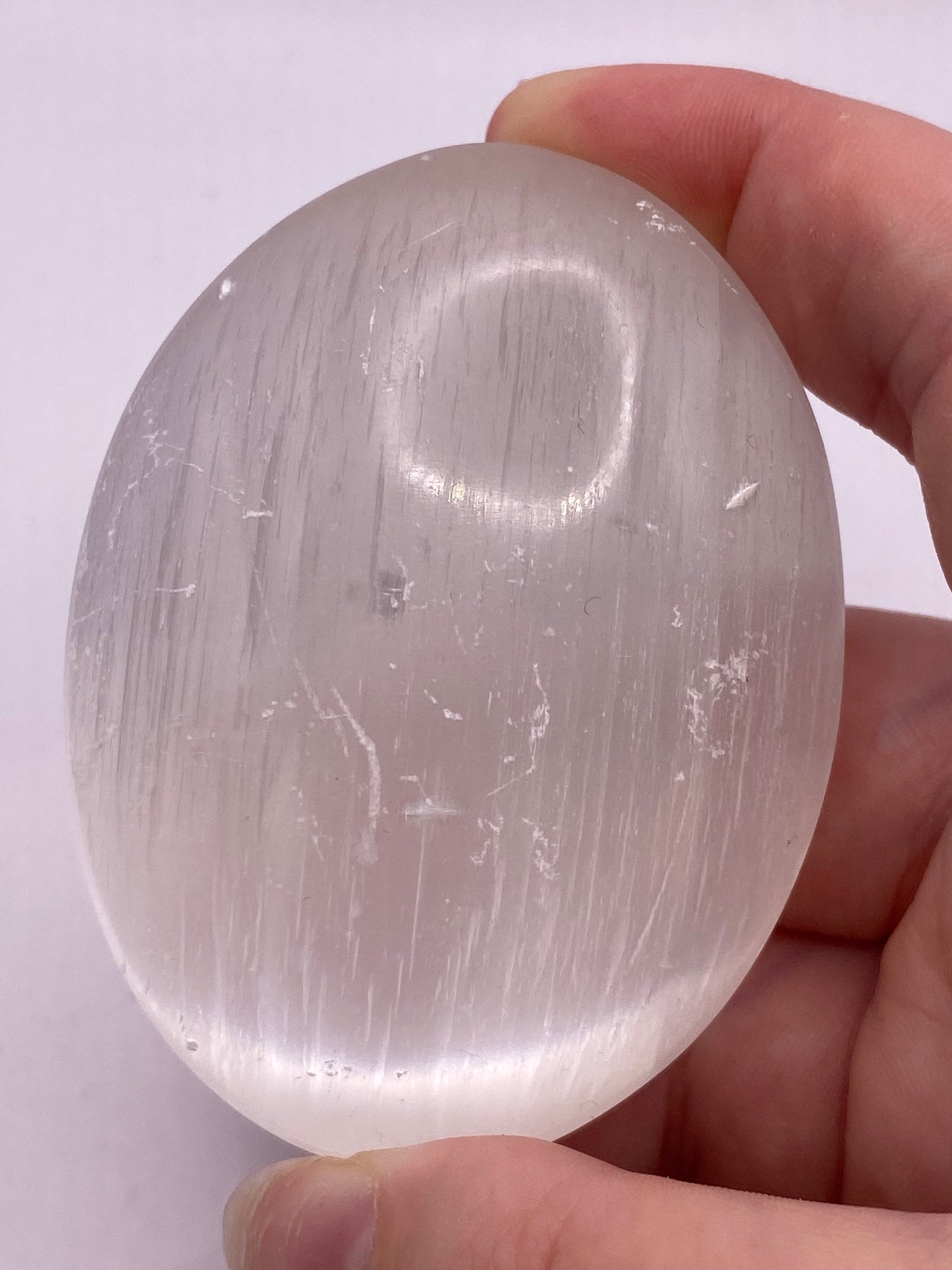 Selenite Palm Stone