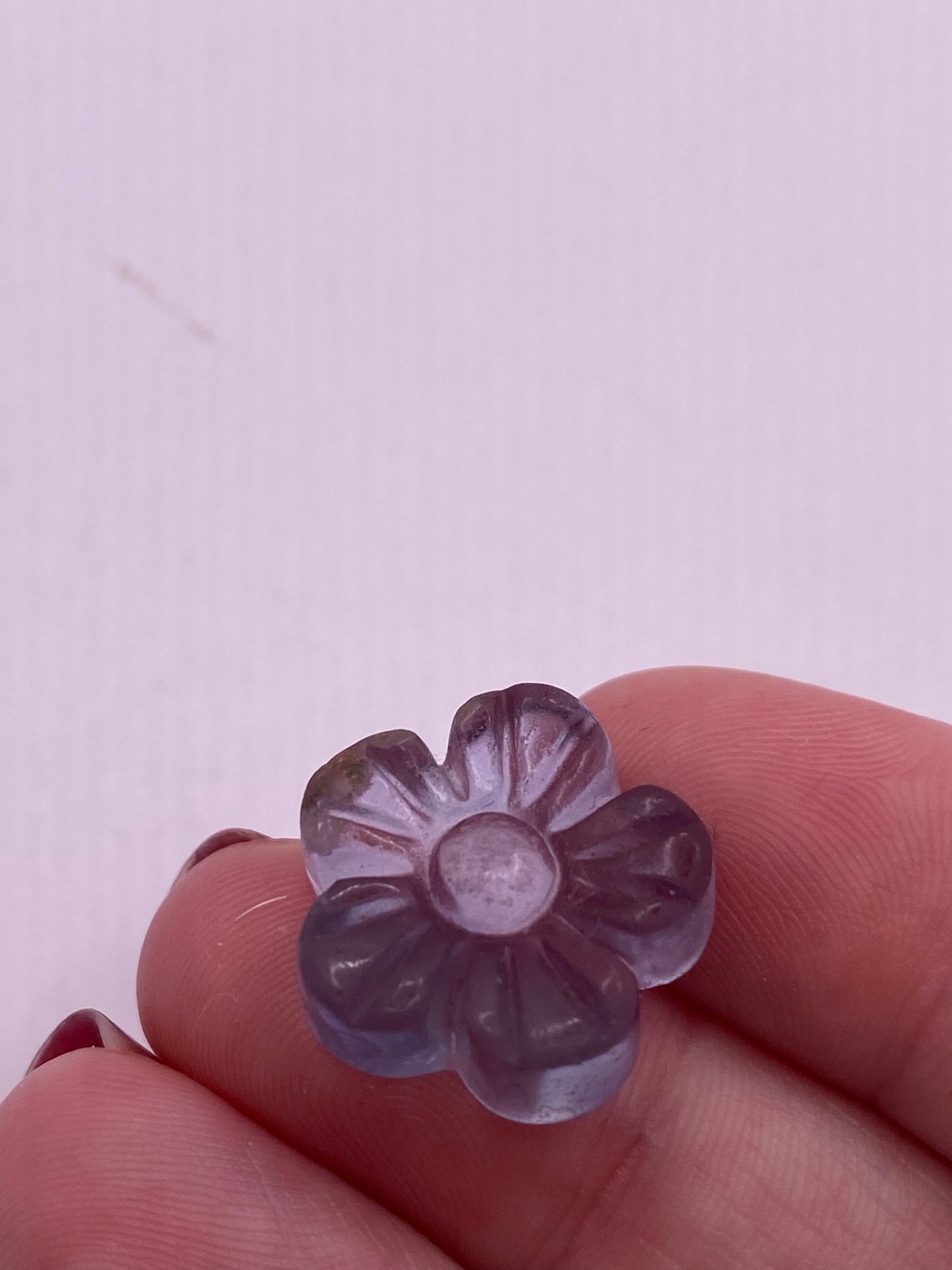 Mini fluorite flower carving