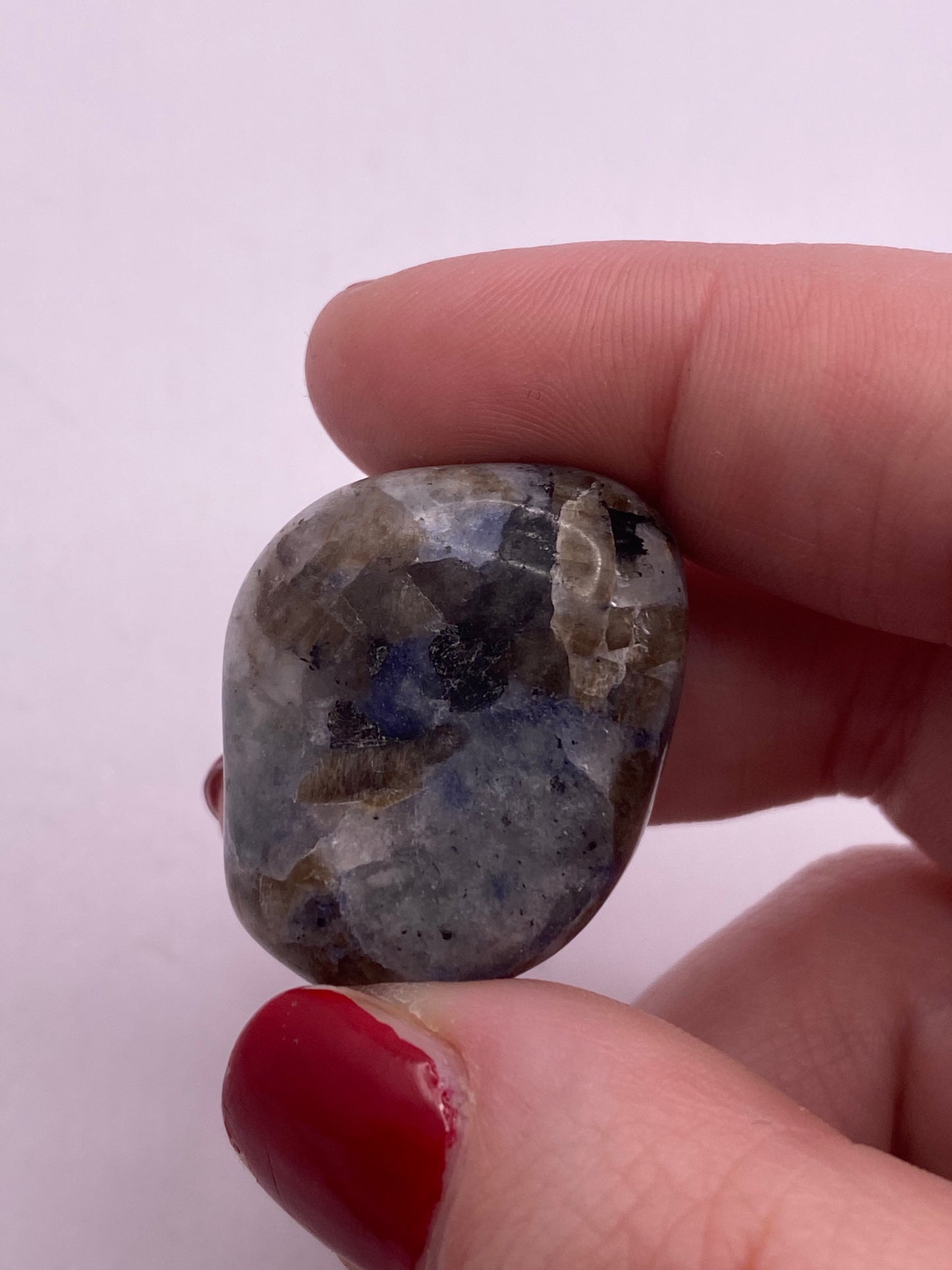 Sunstone x sodalite with mica tumble