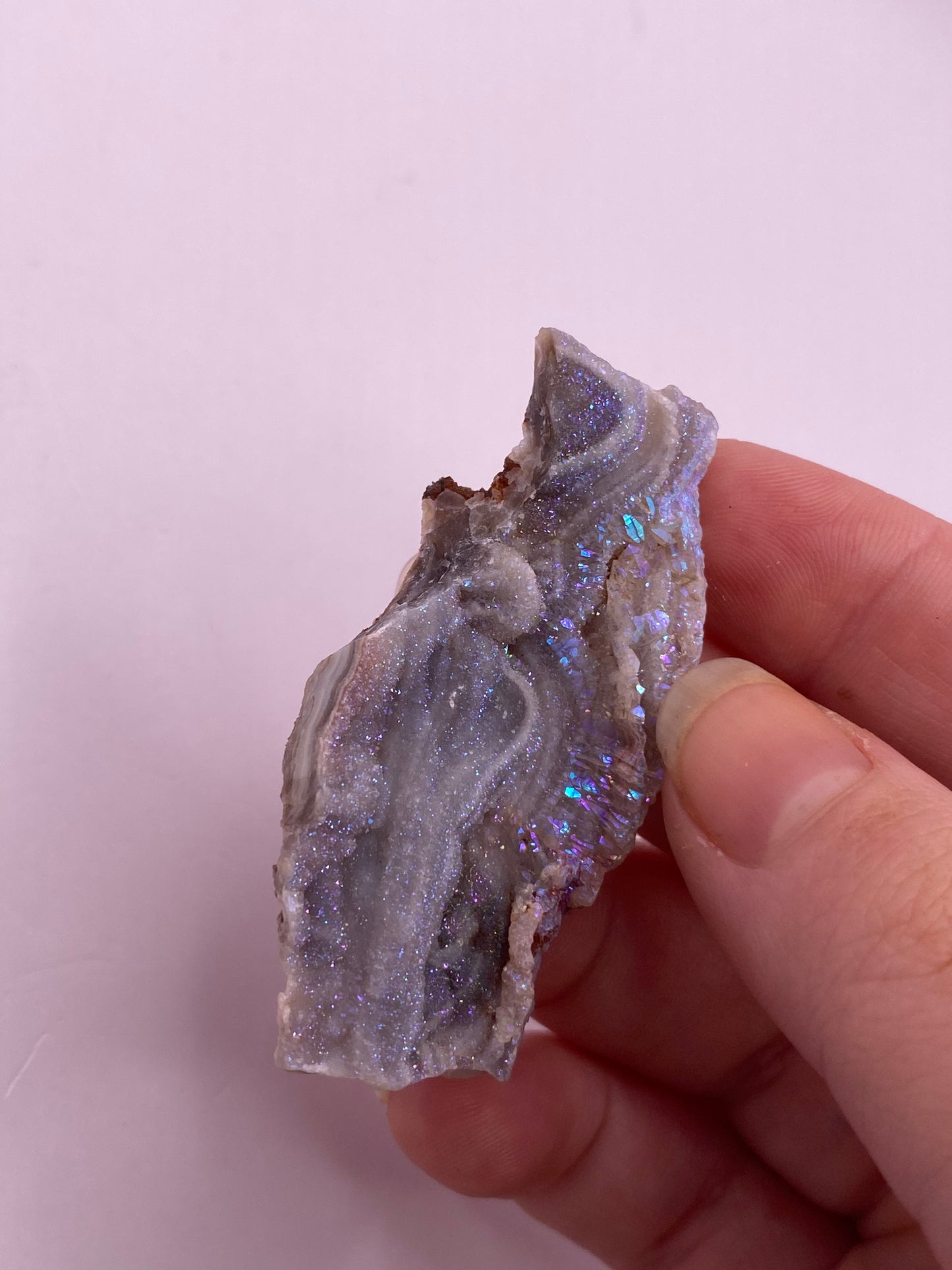 Aura chalcedony cluster