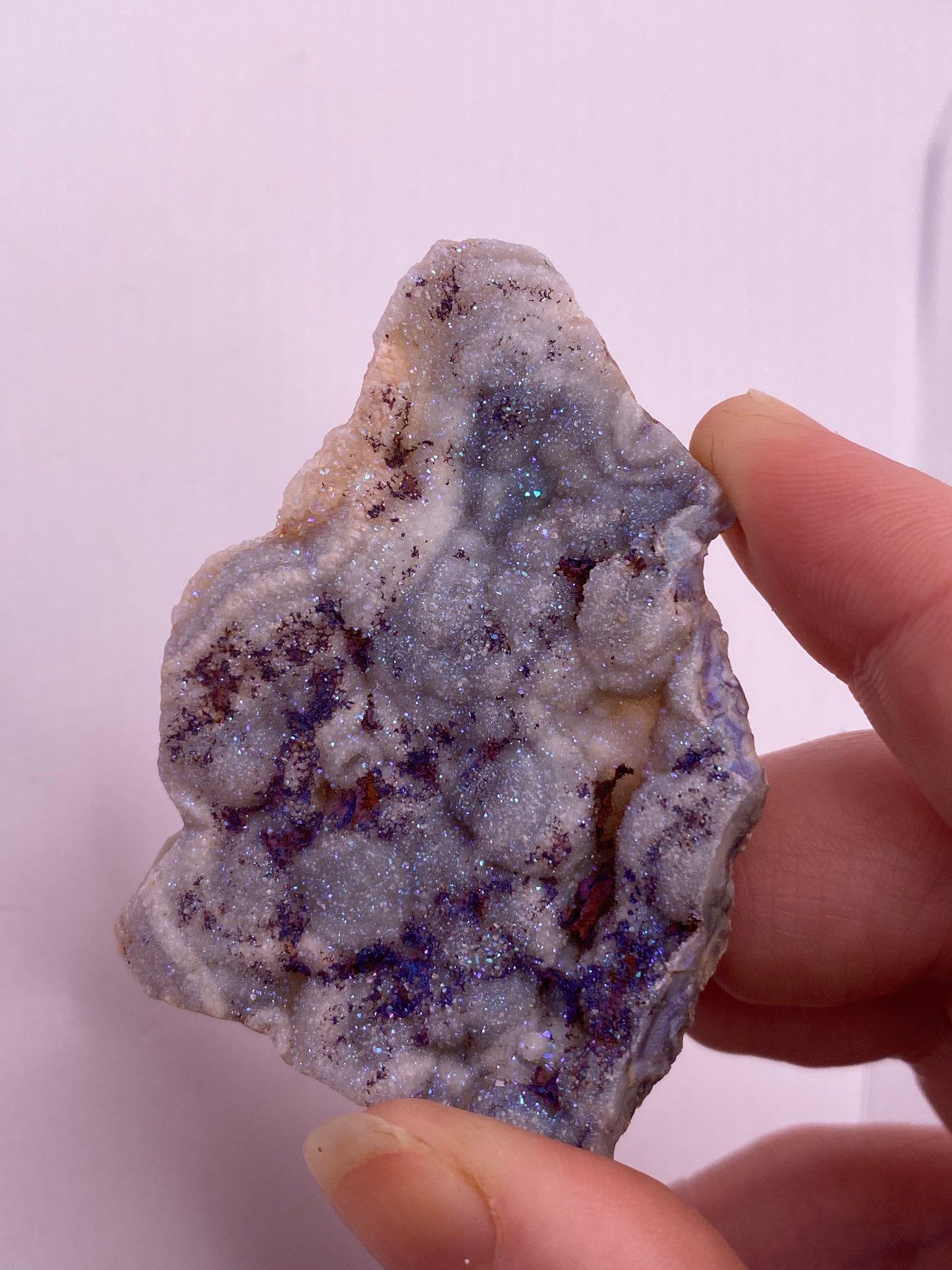 Aura chalcedony cluster