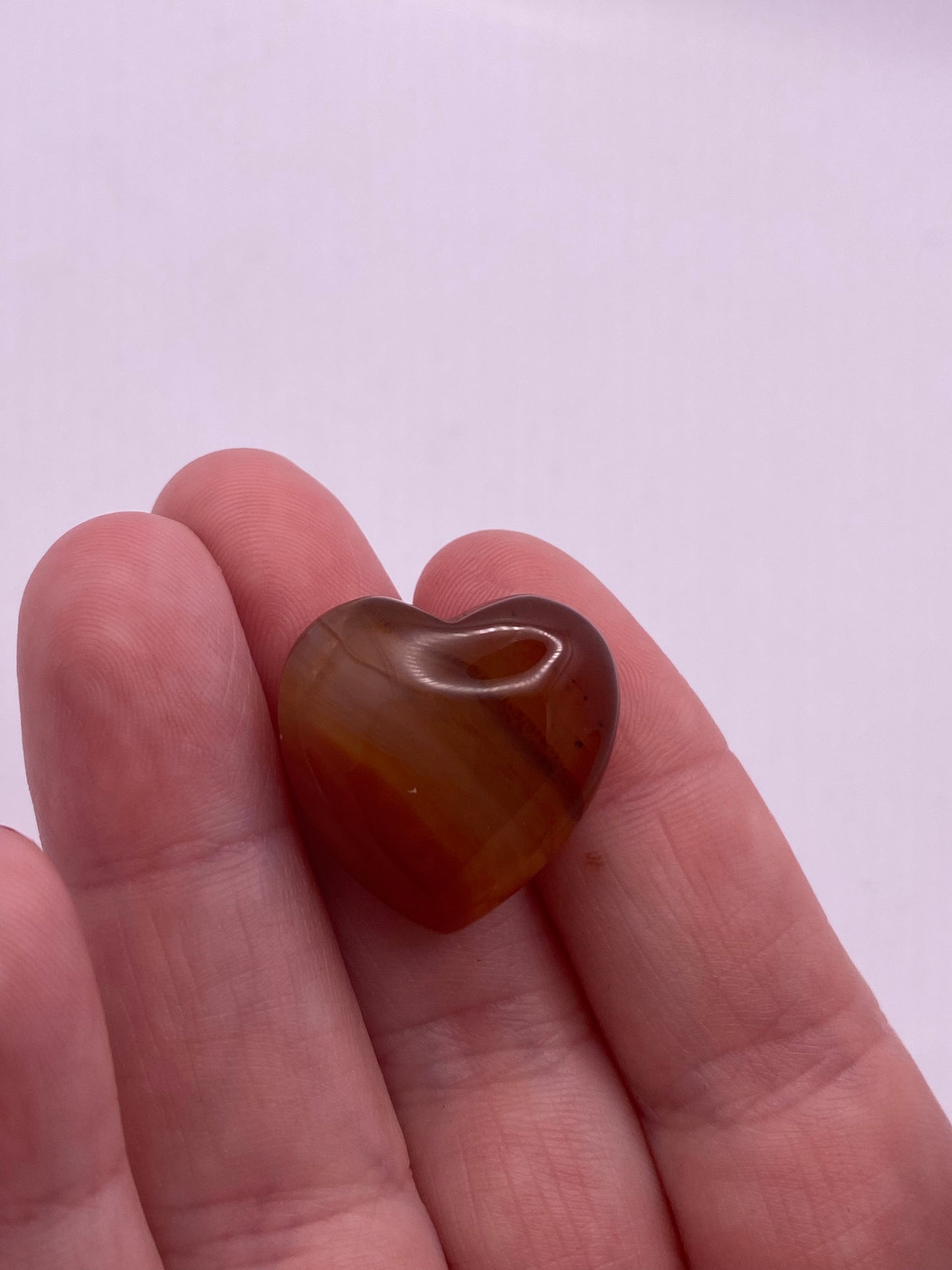 Carnelian mini puffy heart