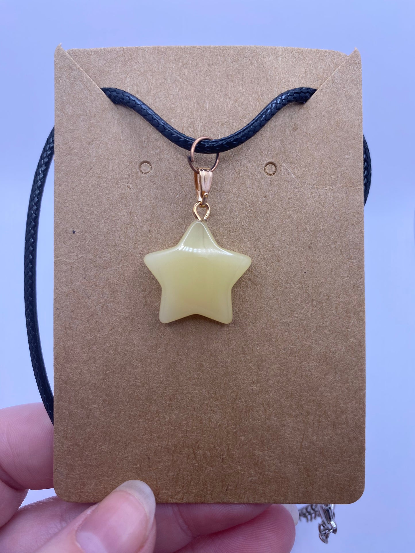 Honey Calcite crystal Star necklace