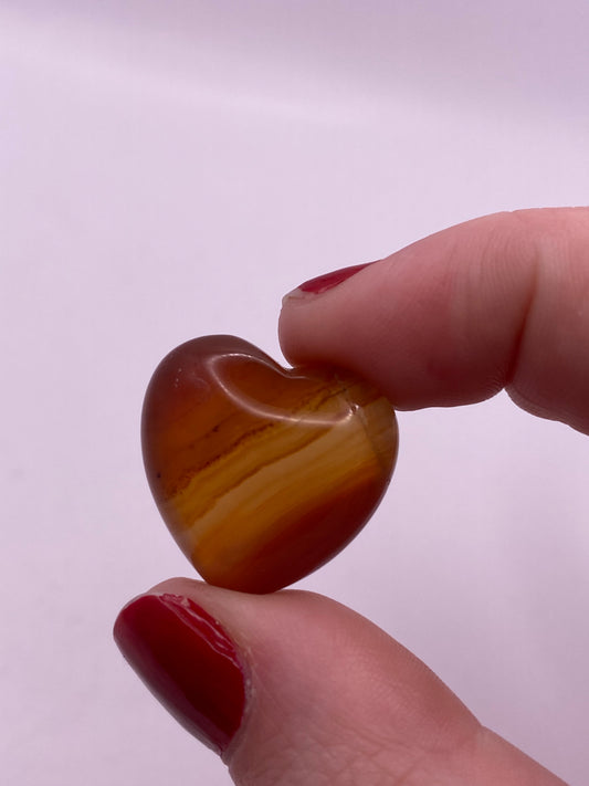 Carnelian mini puffy heart