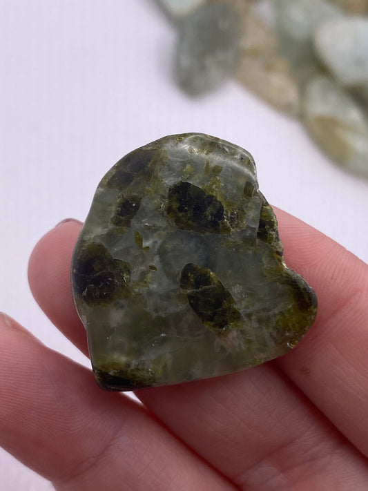 Epidote in Prehnite tumble