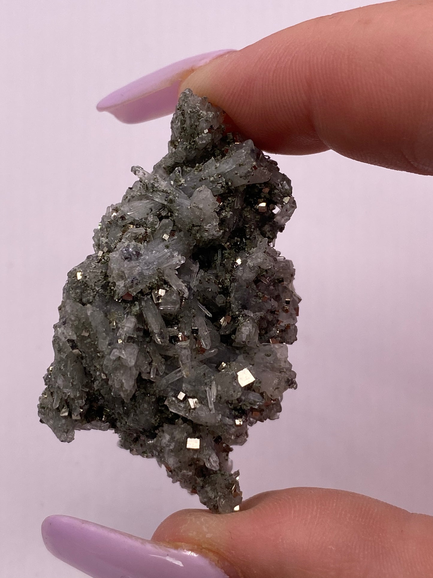 Quartz With Pyrite Cluster