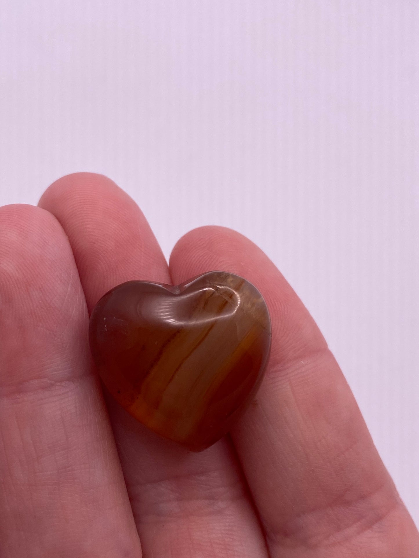 Carnelian mini puffy heart