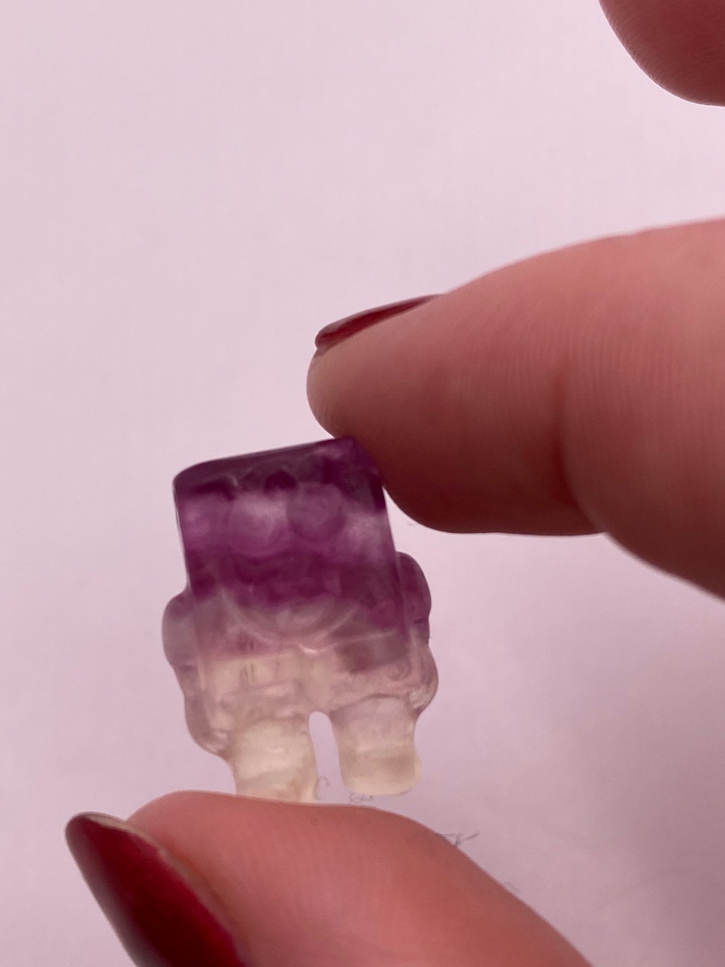 Mini fluorite SpongeBob carving