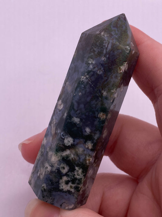 Rare flower agate x moss agate hybrid tower