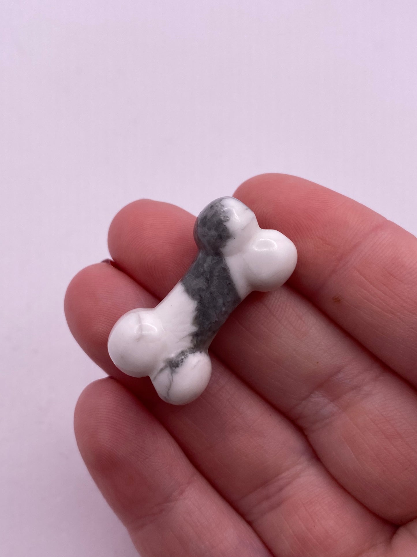 Howlite crystal bone carving